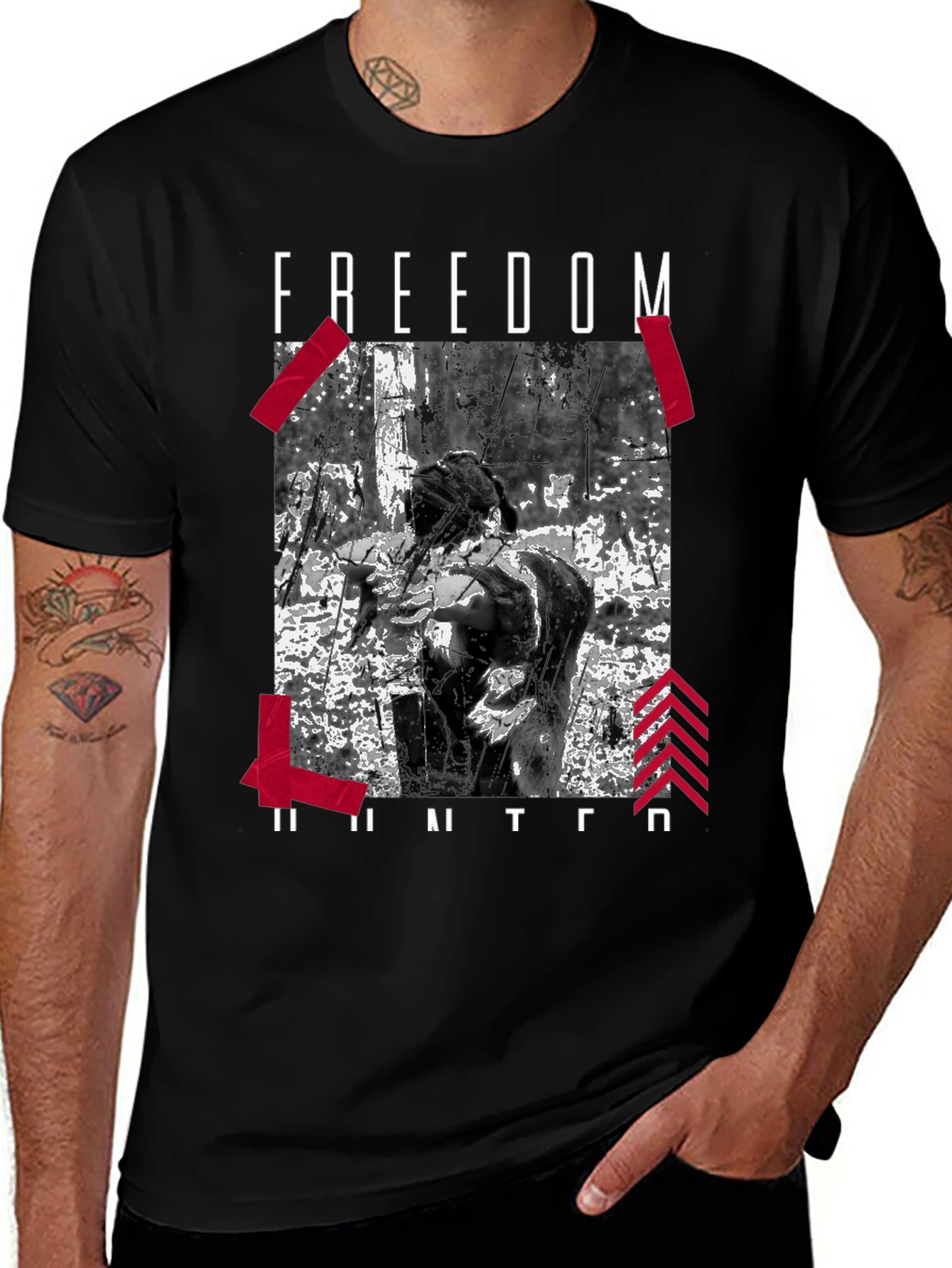 Variant 6 of Freedom Hunter Graphic Tee - Black