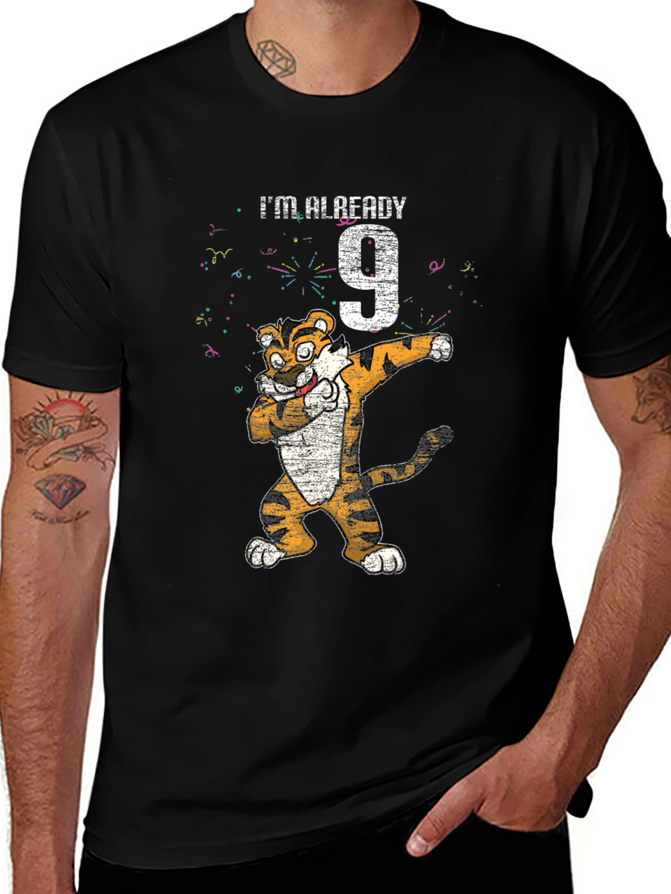Variant 7 of Dabbing Tiger 9th Birthday T-Shirt - Youthful Style