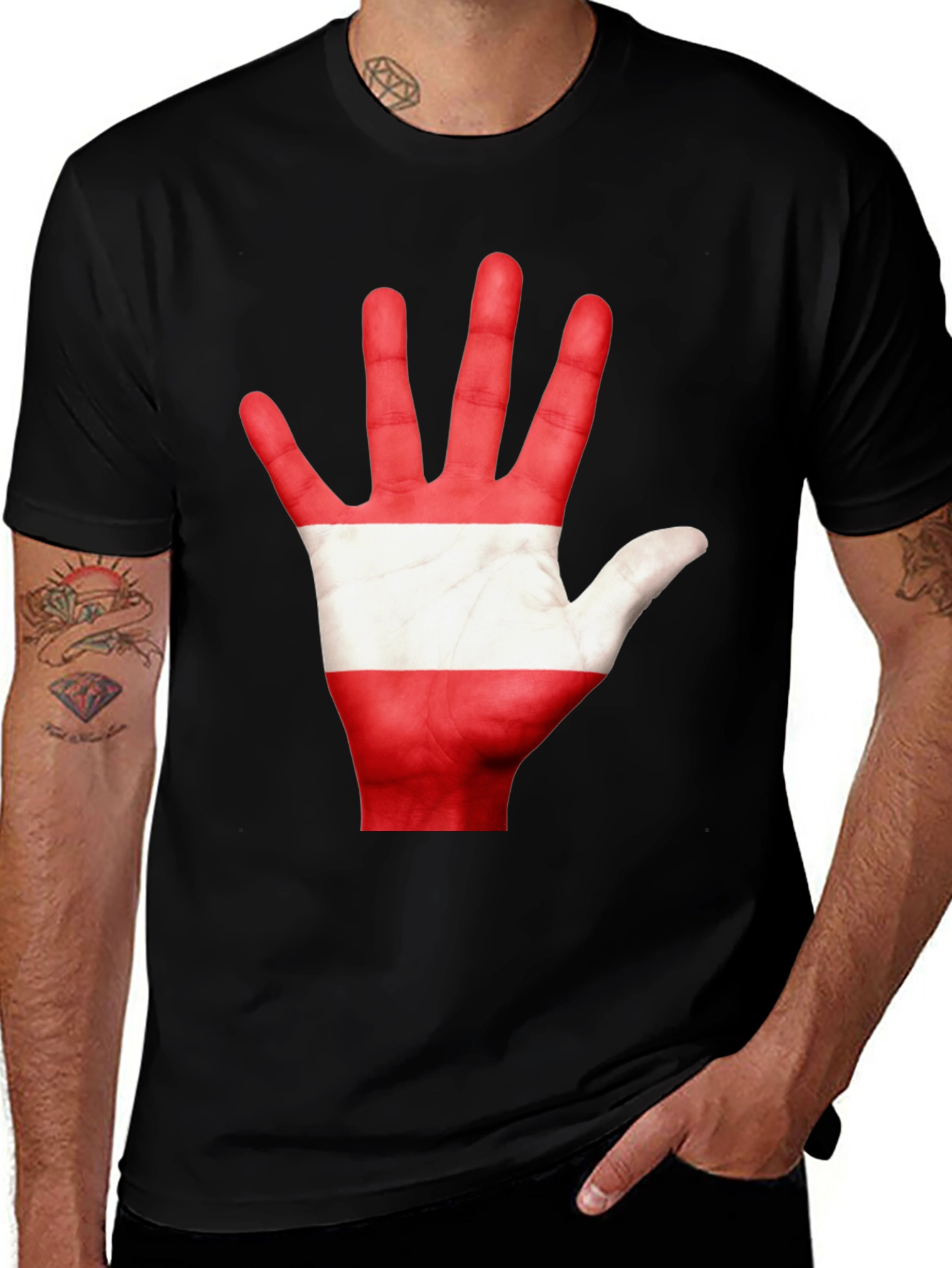 Austria Flag Hand T-Shirt