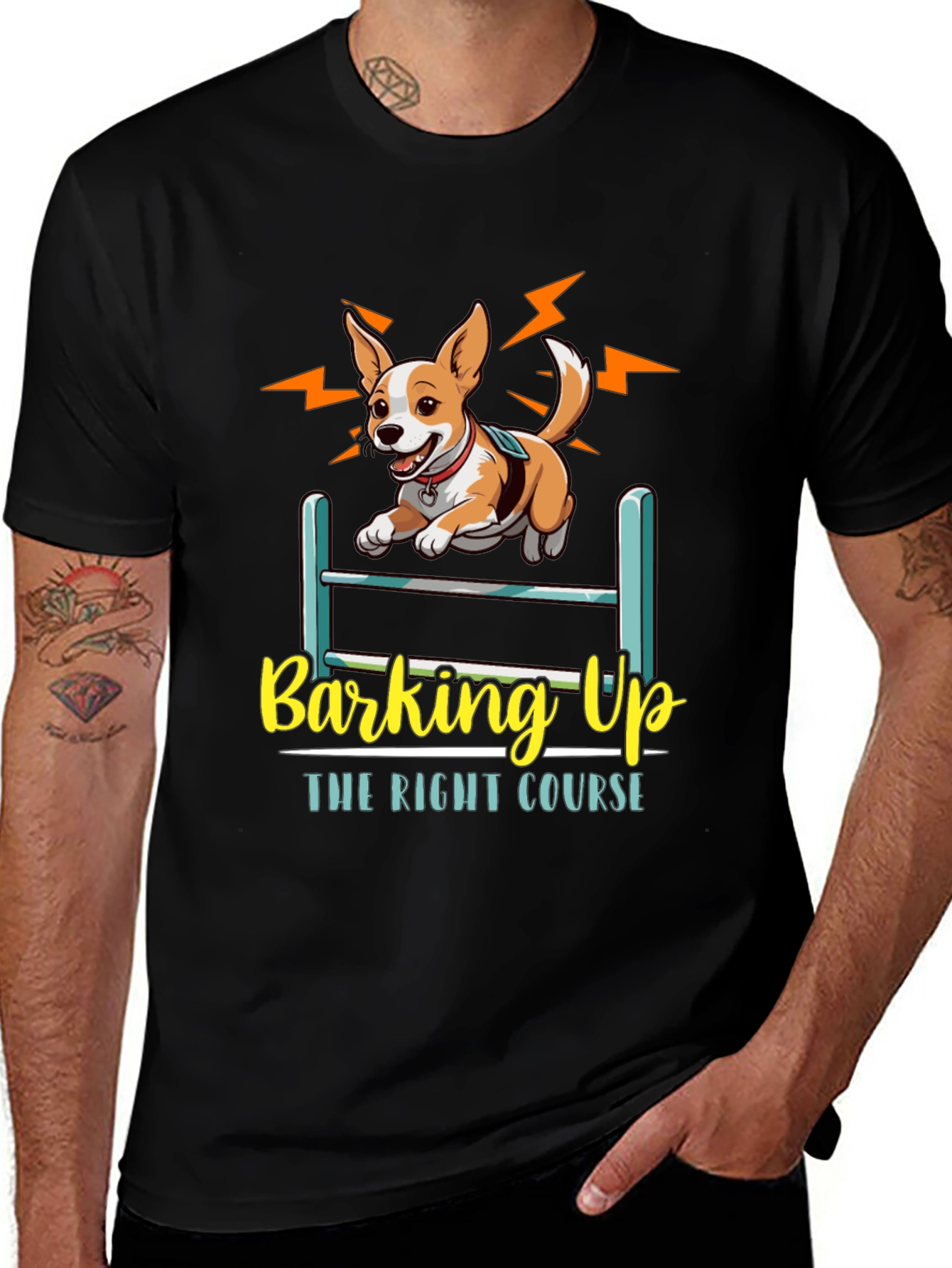 Dog Agility T-Shirt: Barking Up the Right Course