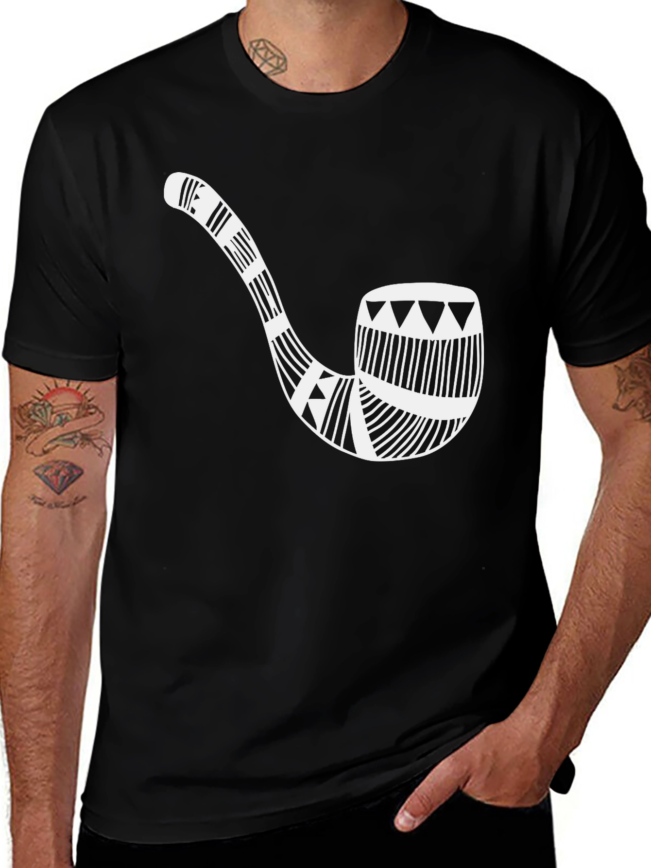 Variant 13 of Men's Graphic Tee - Pipe Design