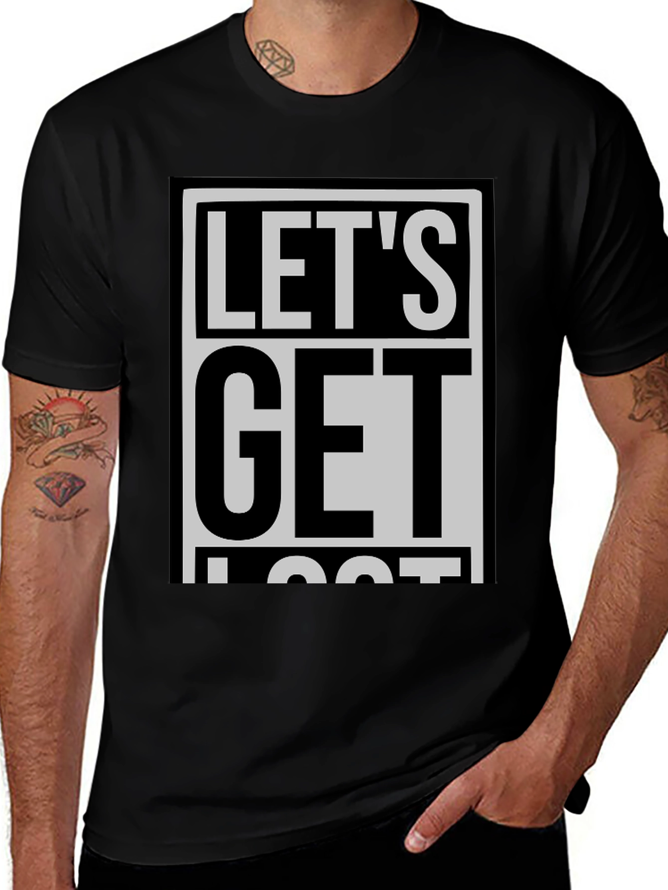 Variant 16 of Let's Get Lost Graphic Tee - Black