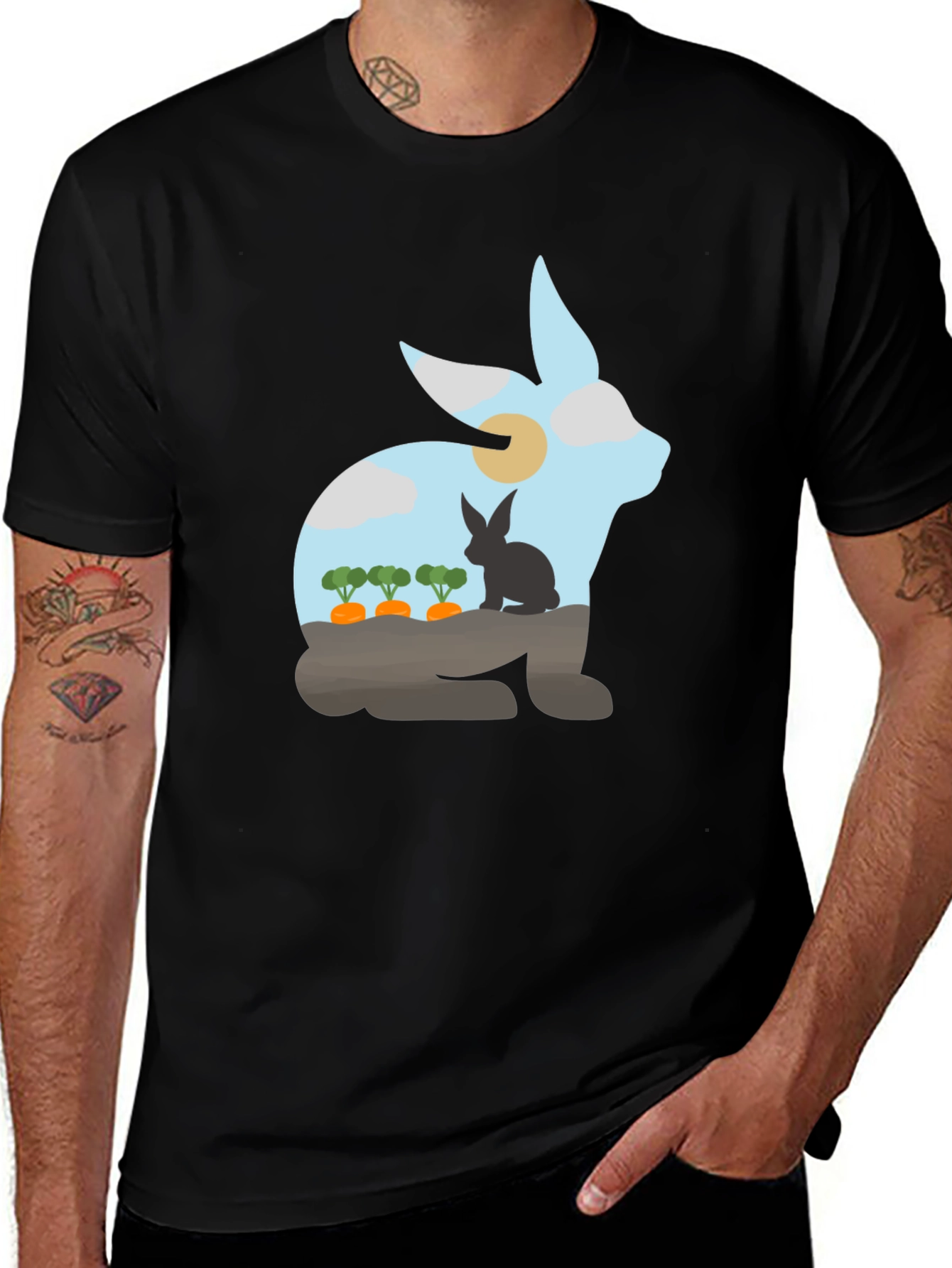 Variant 18 of Rabbit Silhouette Graphic Tee - Nature Lover's T-Shirt