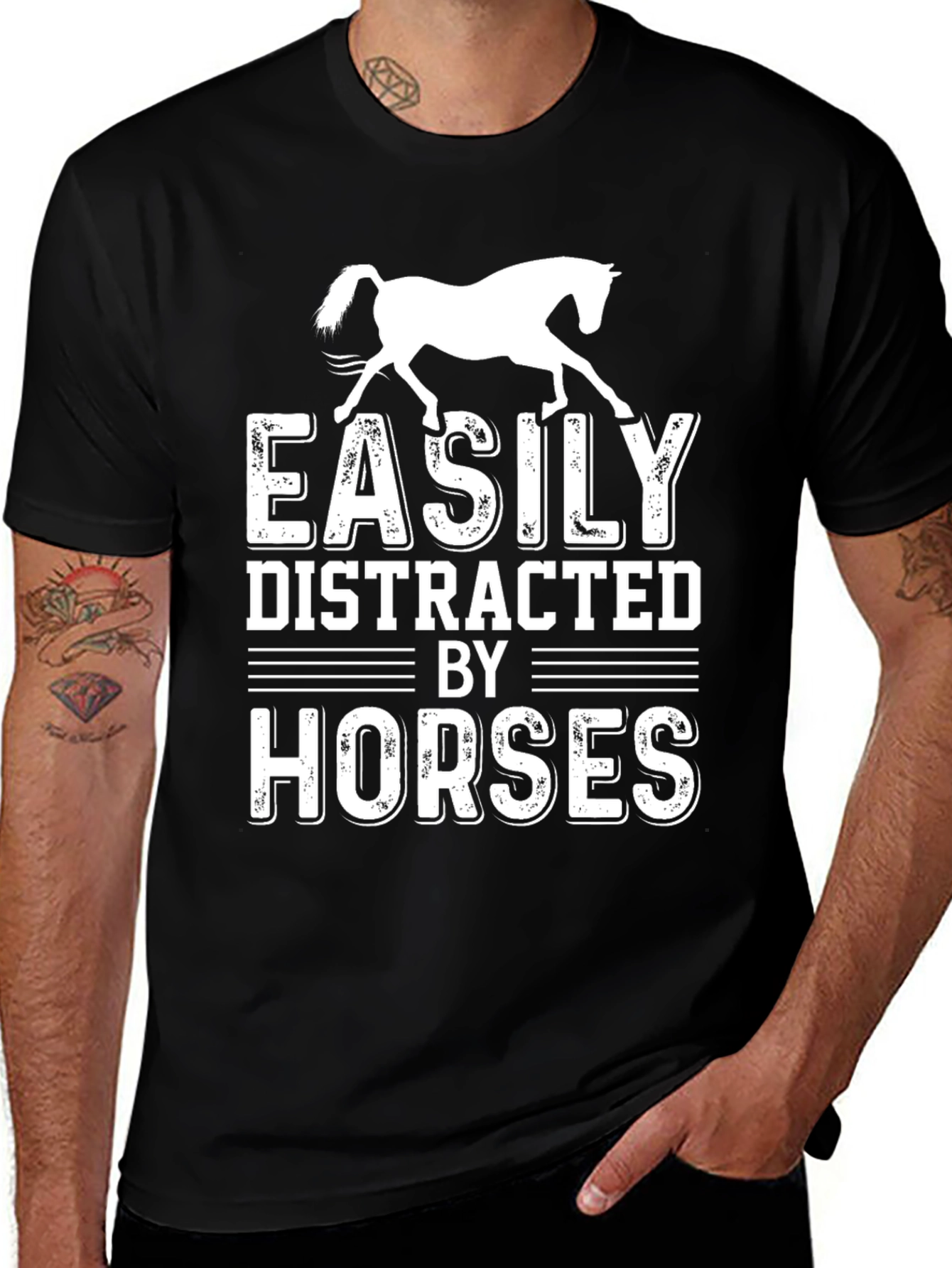 Variant 30 of Easily Distracted by Horses Graphic T-Shirt