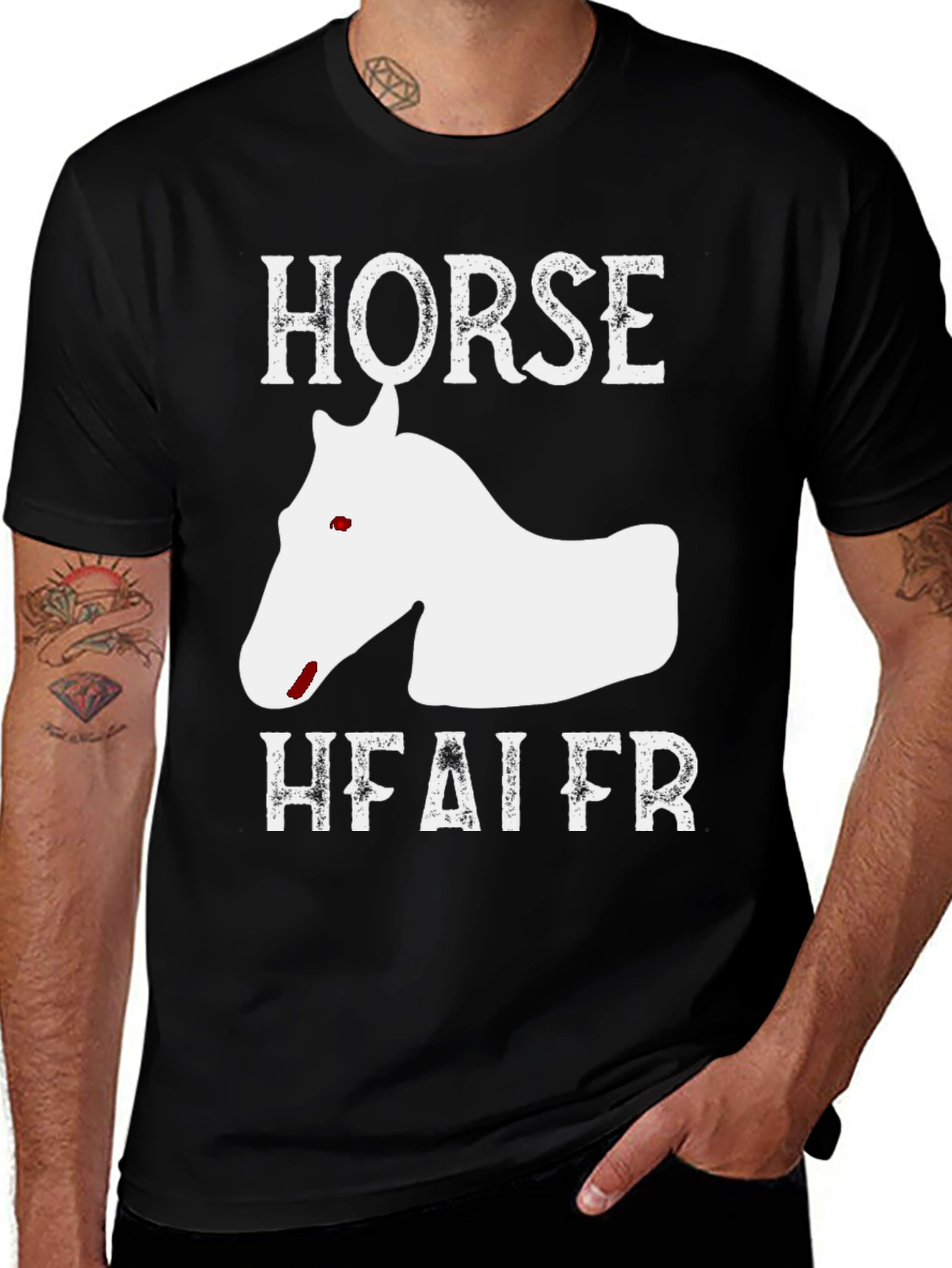 Variant 11 of Horse Head T-Shirt - Funny Heifer Tee