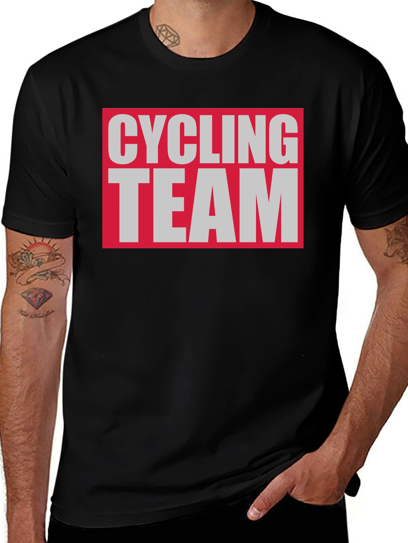 Variant 9 of Cycling Team Graphic T-Shirt - Black