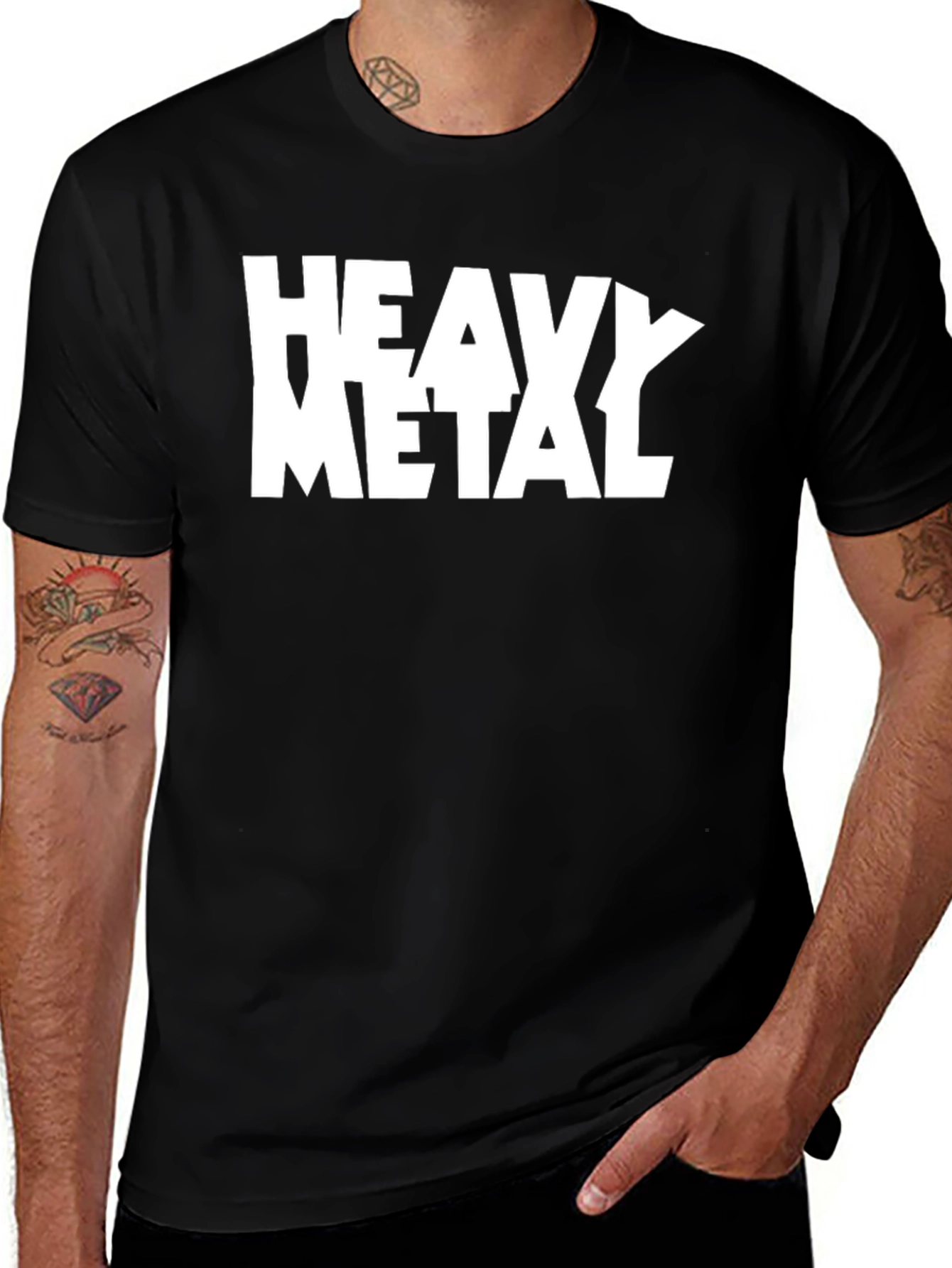 Variant 7 of Heavy Metal Graphic Tee - Black Cotton T-Shirt