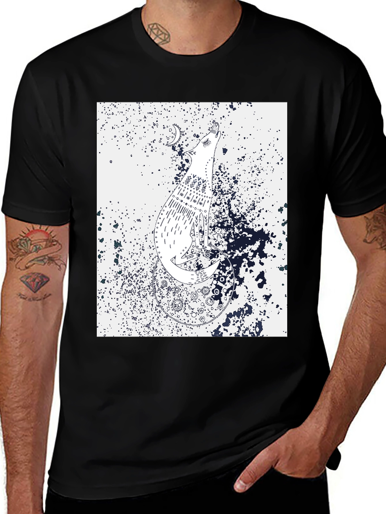 Variant 18 of Wolf Moon Graphic T-Shirt - Stylish Animal Tee