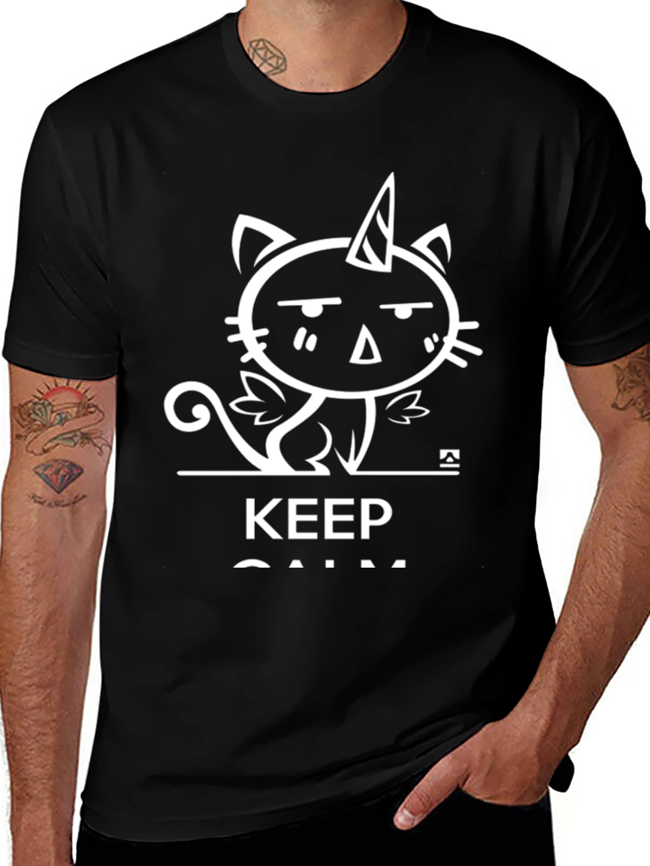 Variant 26 of Unicorn Cat T-Shirt - Keep Calm Design