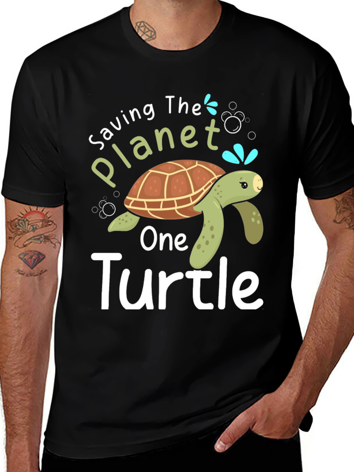 Variant 29 of Save the Planet Turtle Graphic T-Shirt