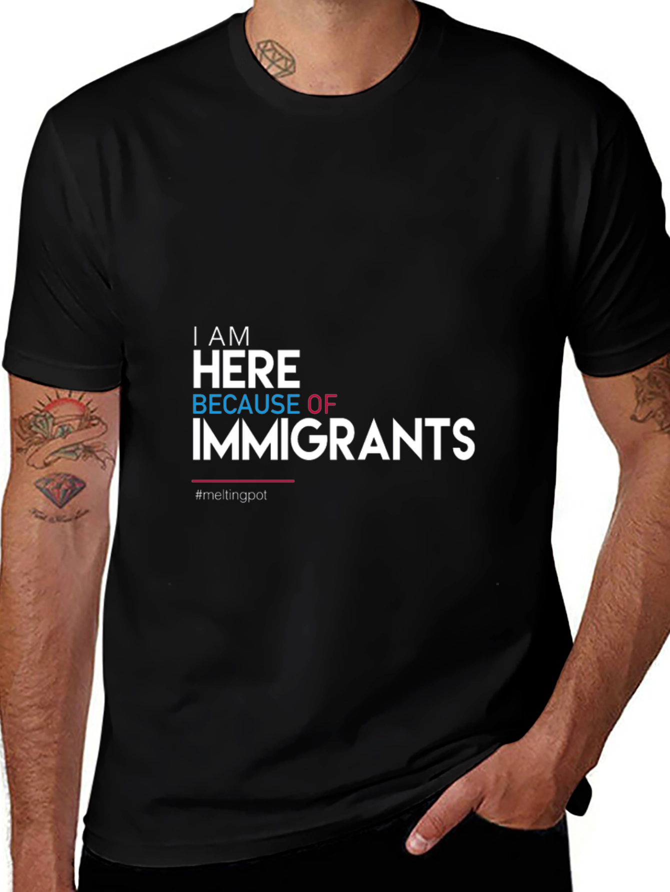 I am Here Because of Immigrants Graphic T-Shirt