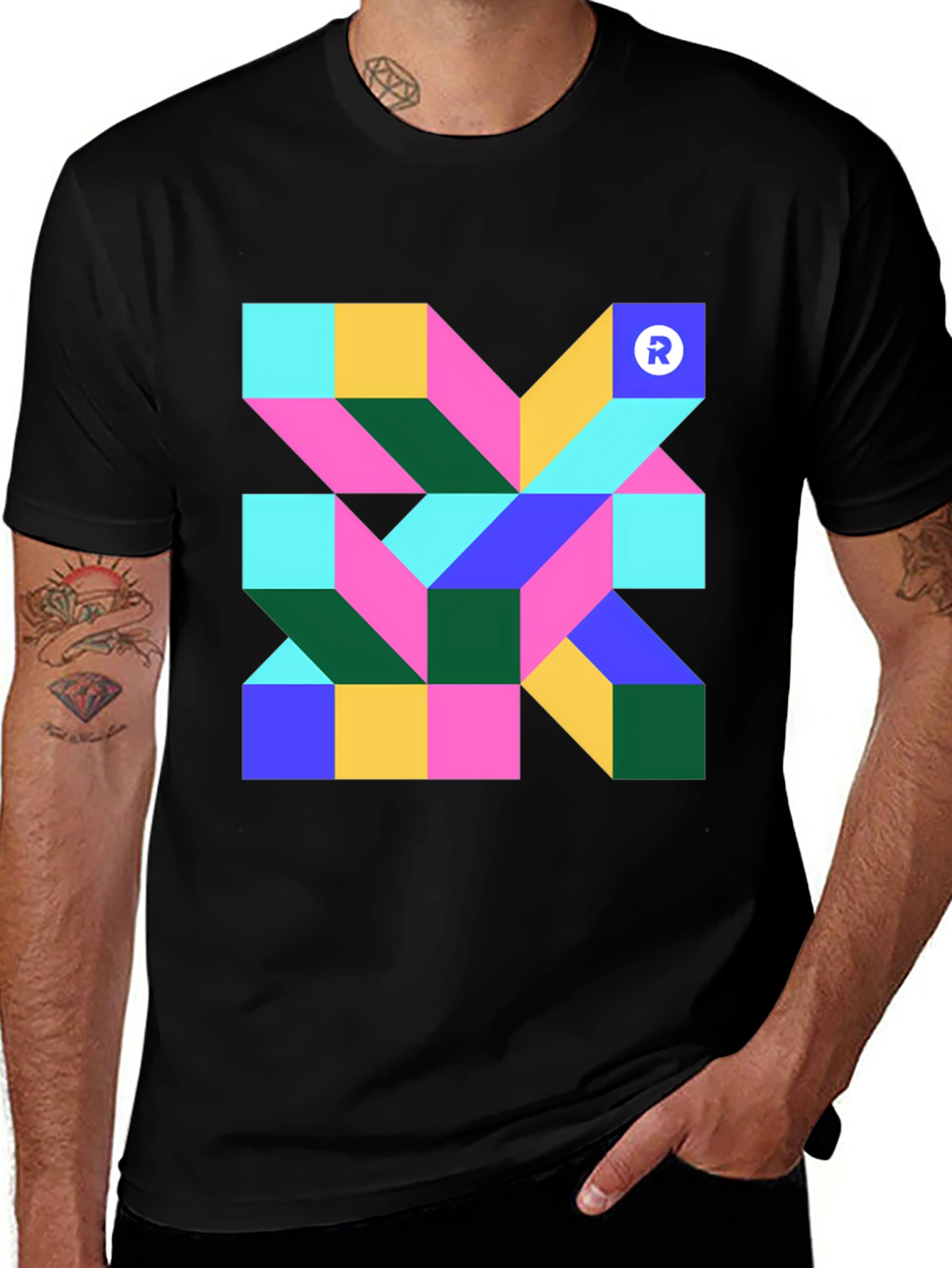 Variant 24 of Geometric Pattern T-Shirt - Colorful Design