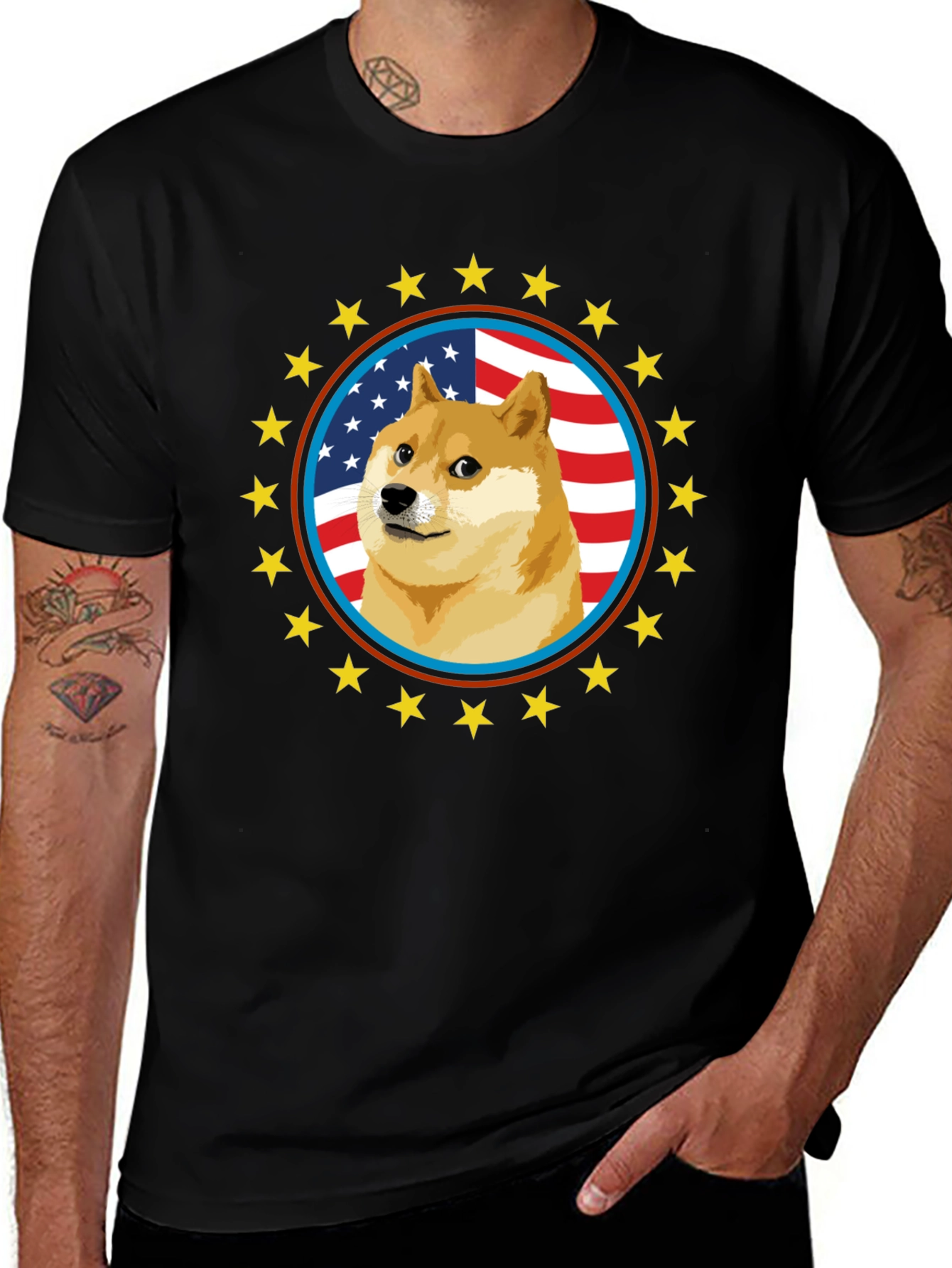 Variant 17 of Doge Meme American Flag T-Shirt