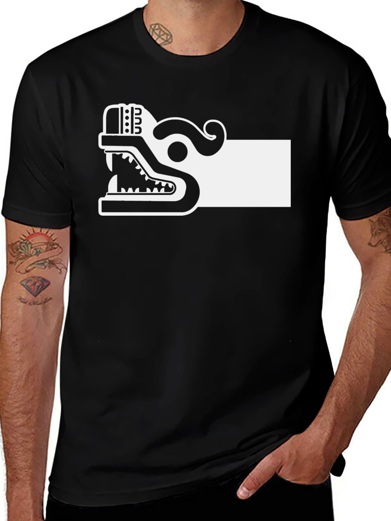 Variant 28 of Aztec Serpent T-Shirt - Black Graphic Tee