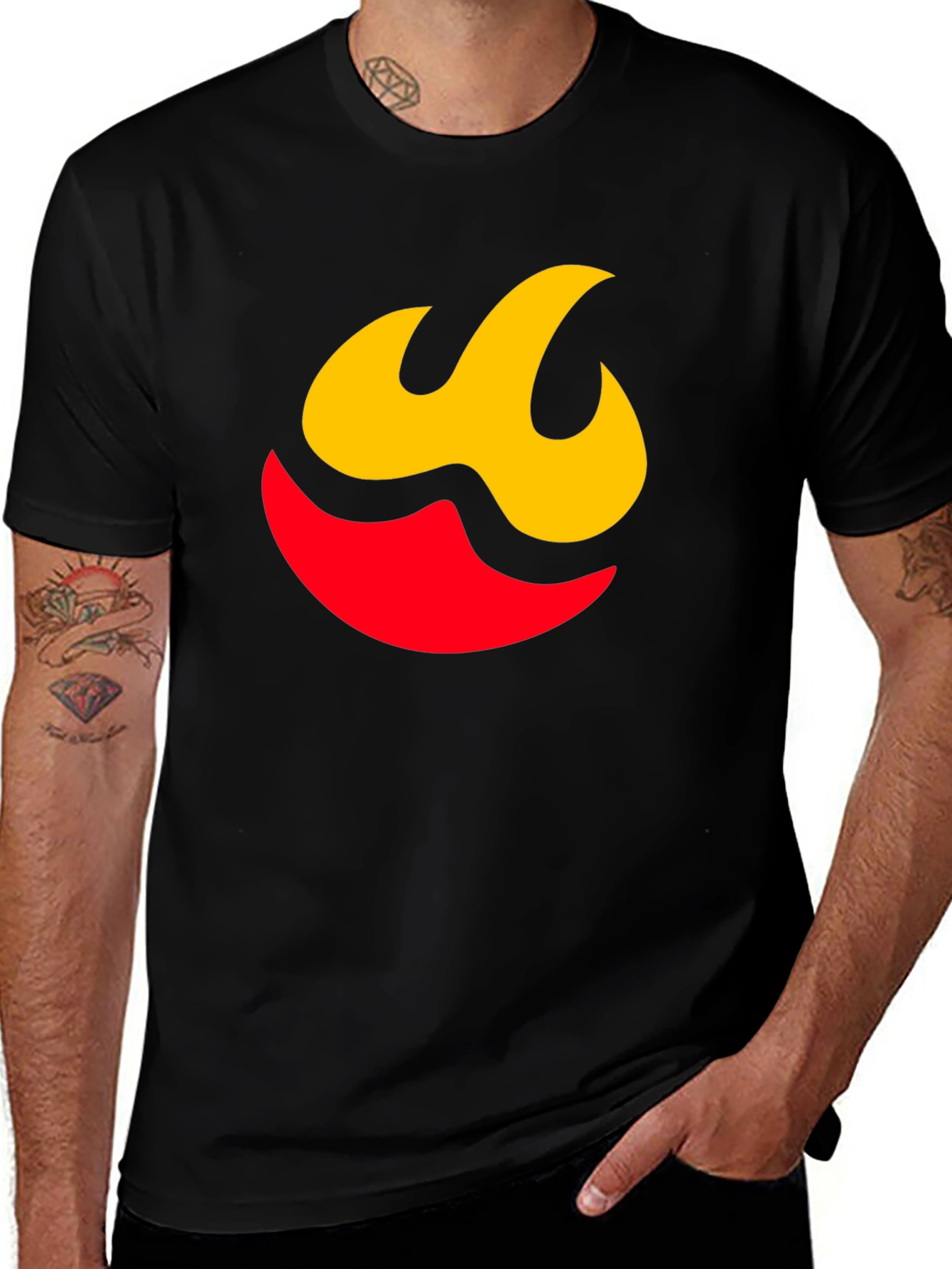 Variant 7 of Flame Graphic Tee - Modern Black Shirt