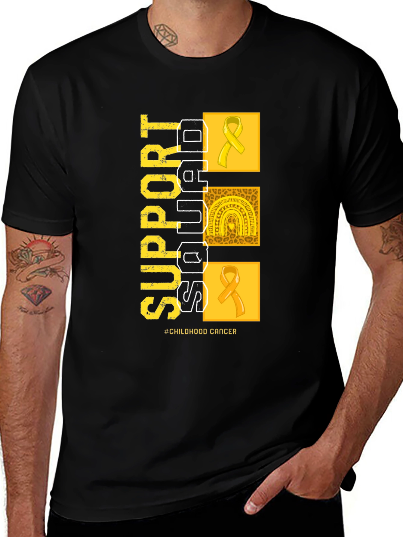 Variant 9 of Childhood Cancer Awareness Support Squad T-Shirt