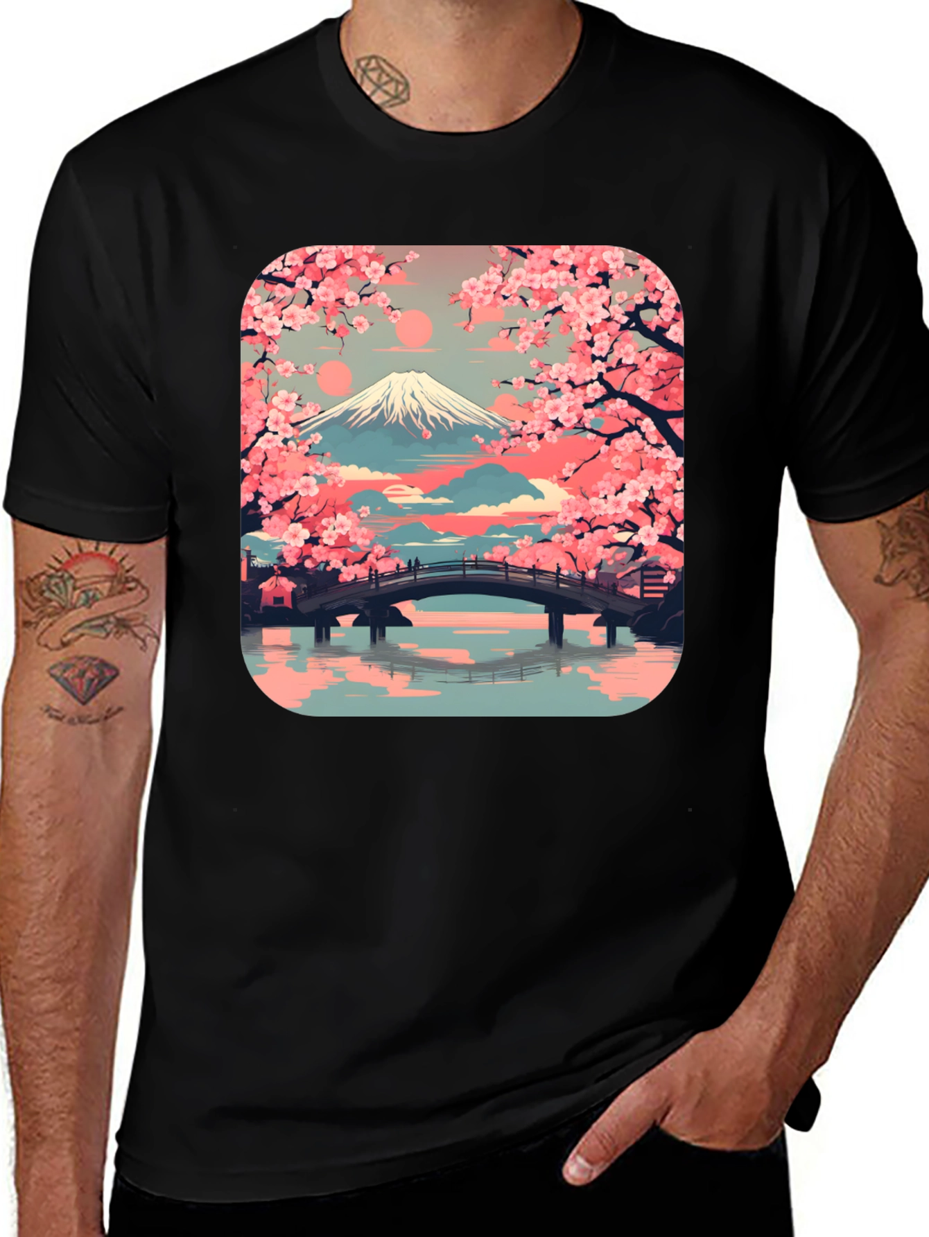 Mount Fuji Cherry Blossom T-Shirt