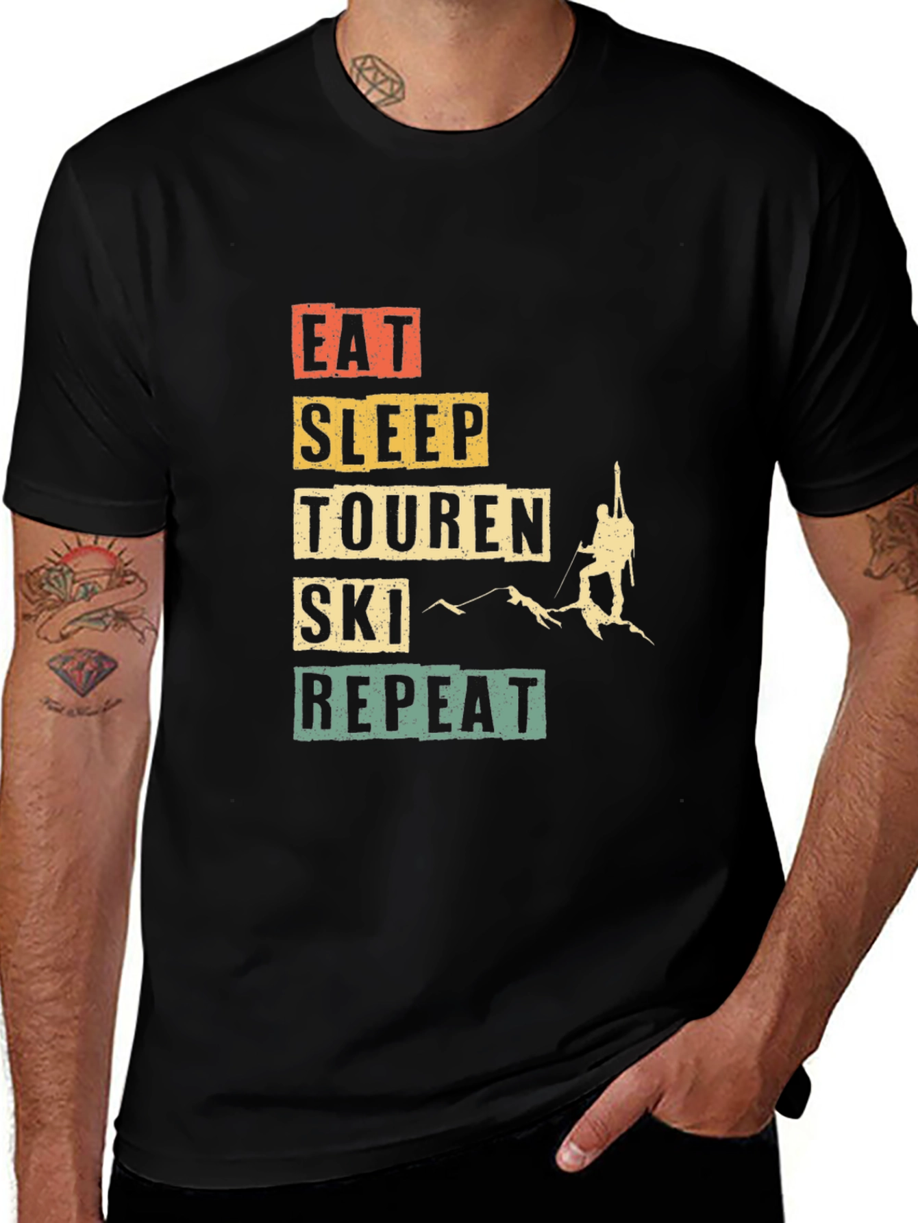 Variant 12 of Eat Sleep Touren Ski Repeat T-Shirt