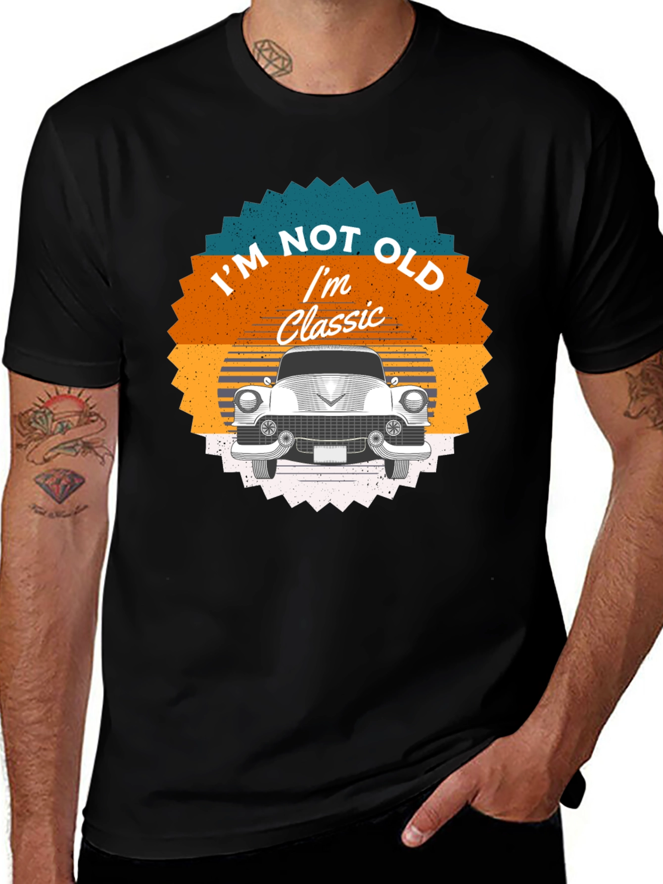Variant 23 of Classic Car Graphic Tee - "I'm Not Old, I'm Classic"
