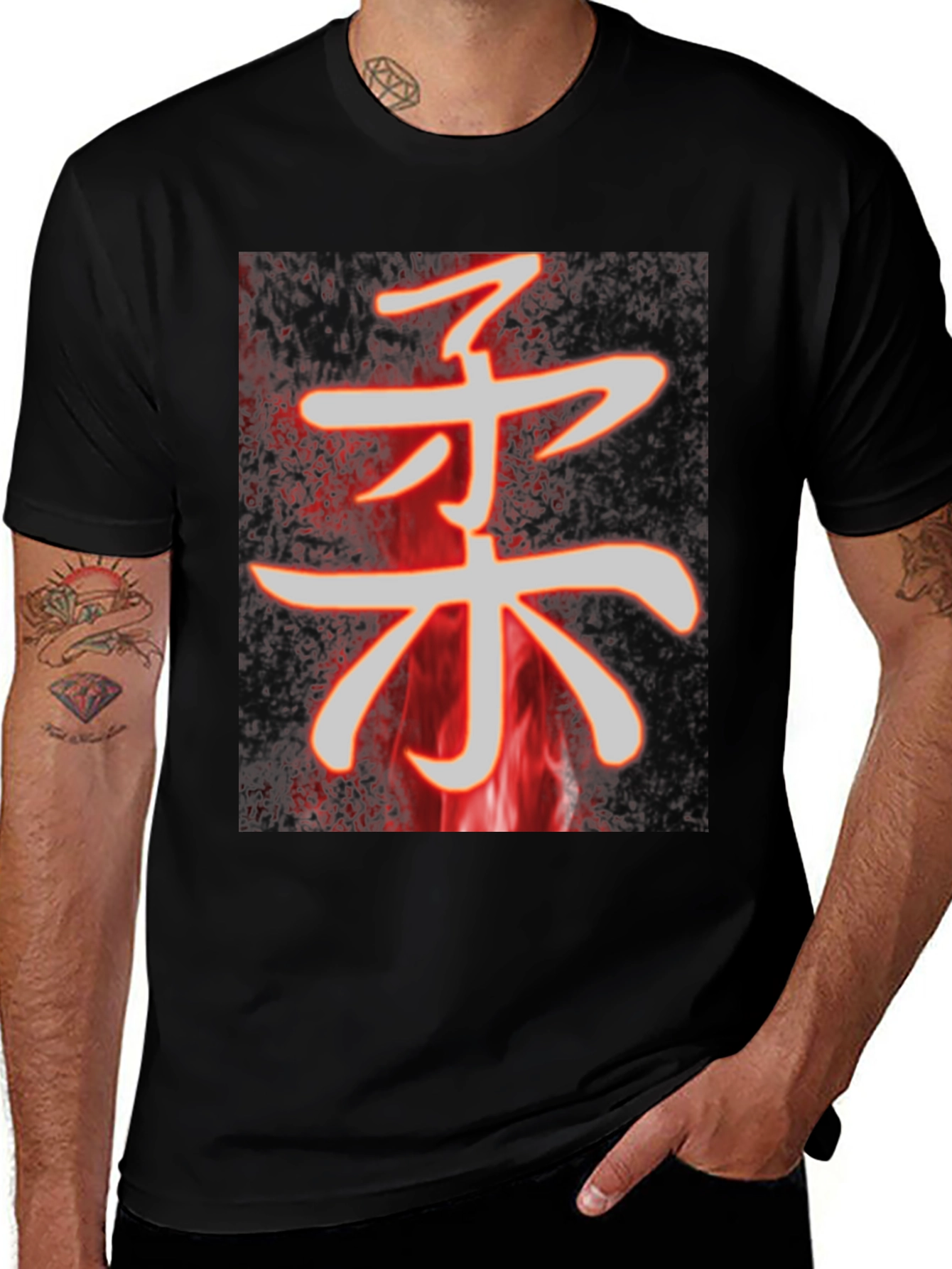 Variant 11 of Fiery Kanji T-Shirt - Softness Design