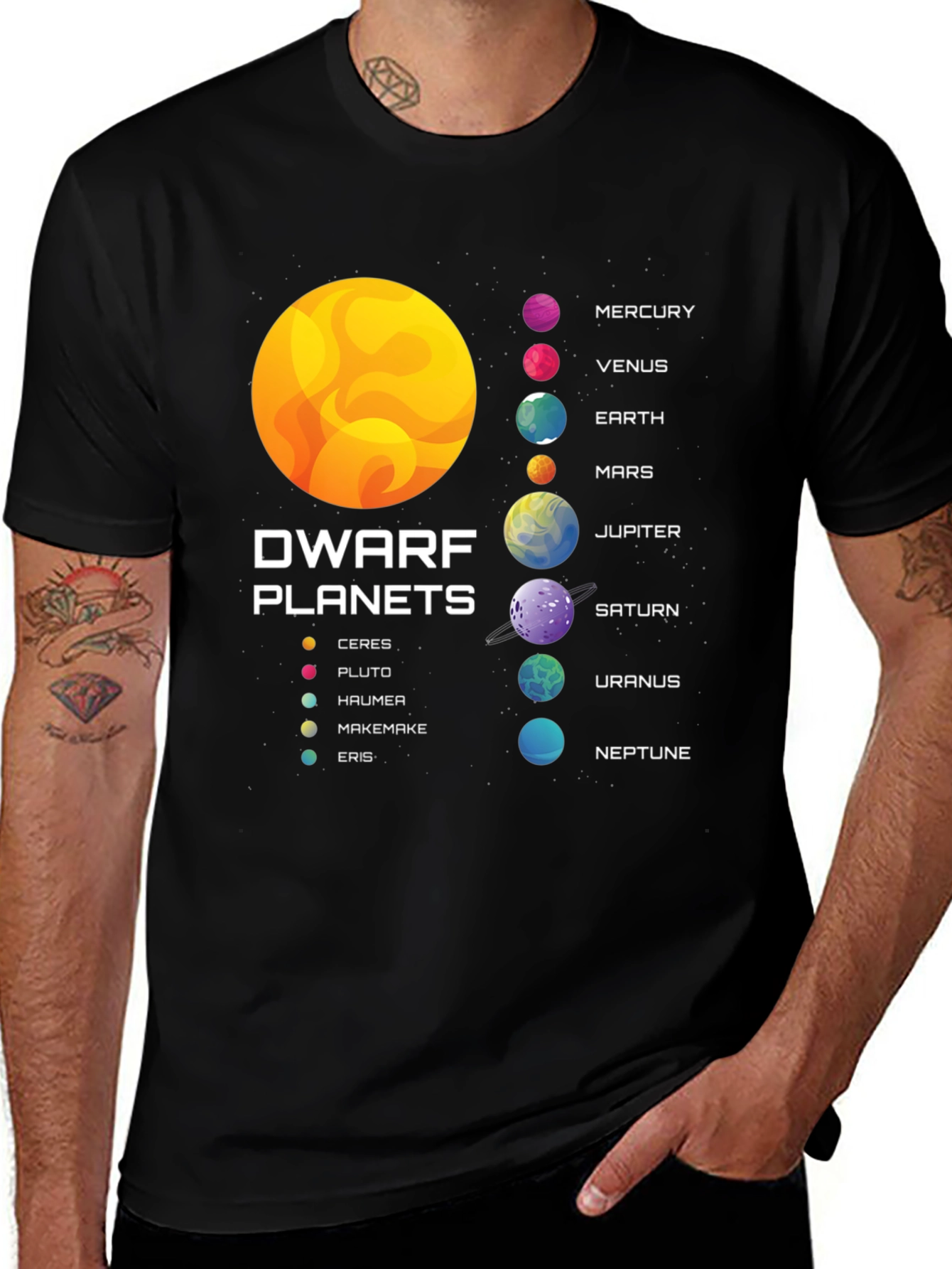 Black Planets Graphic T-Shirt - Astronomy Tee main image