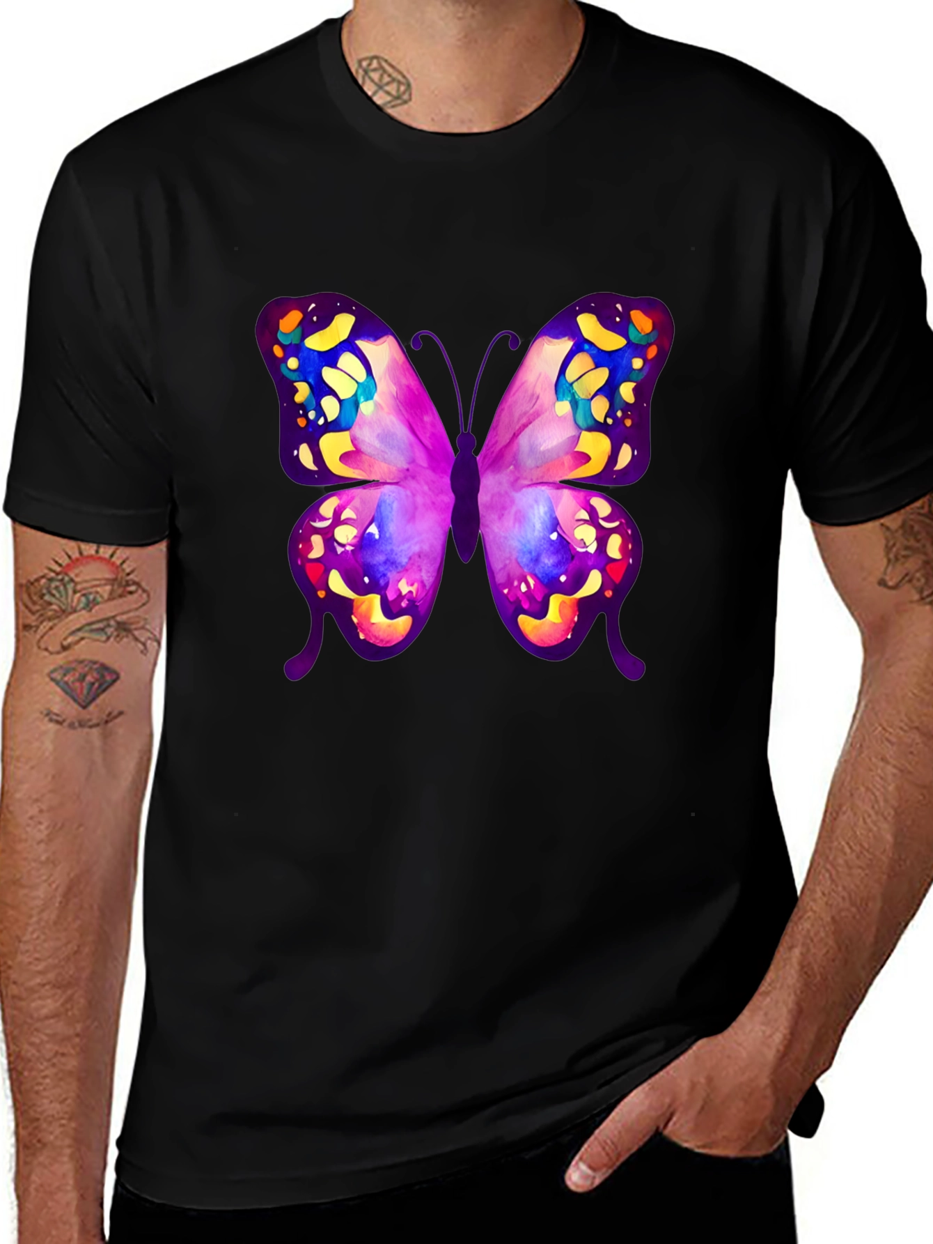 Variant 17 of Butterfly Graphic Tee - Bold Watercolor Print