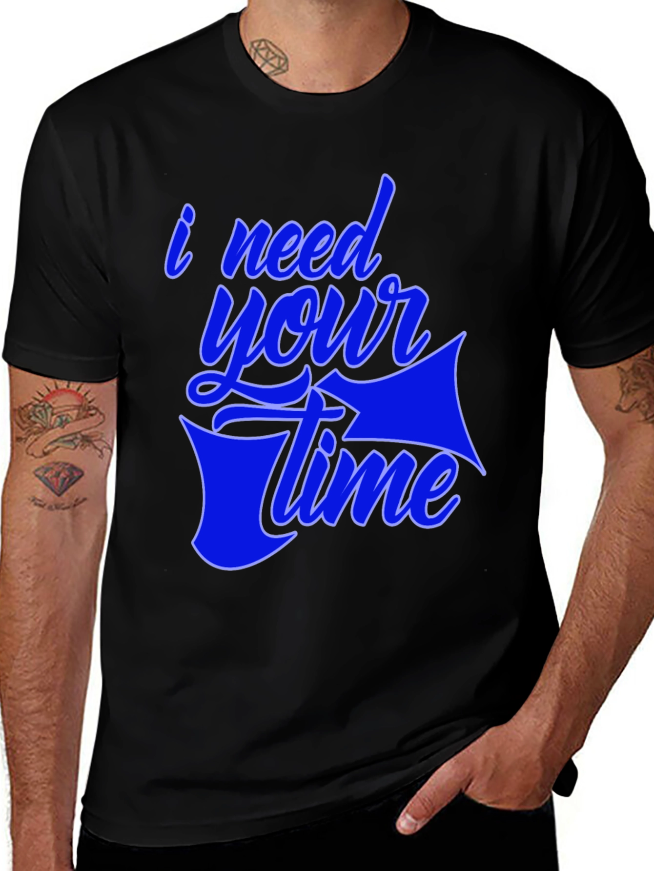 Variant 8 of I Need Your Time Graphic Tee - Soft Cotton Blend