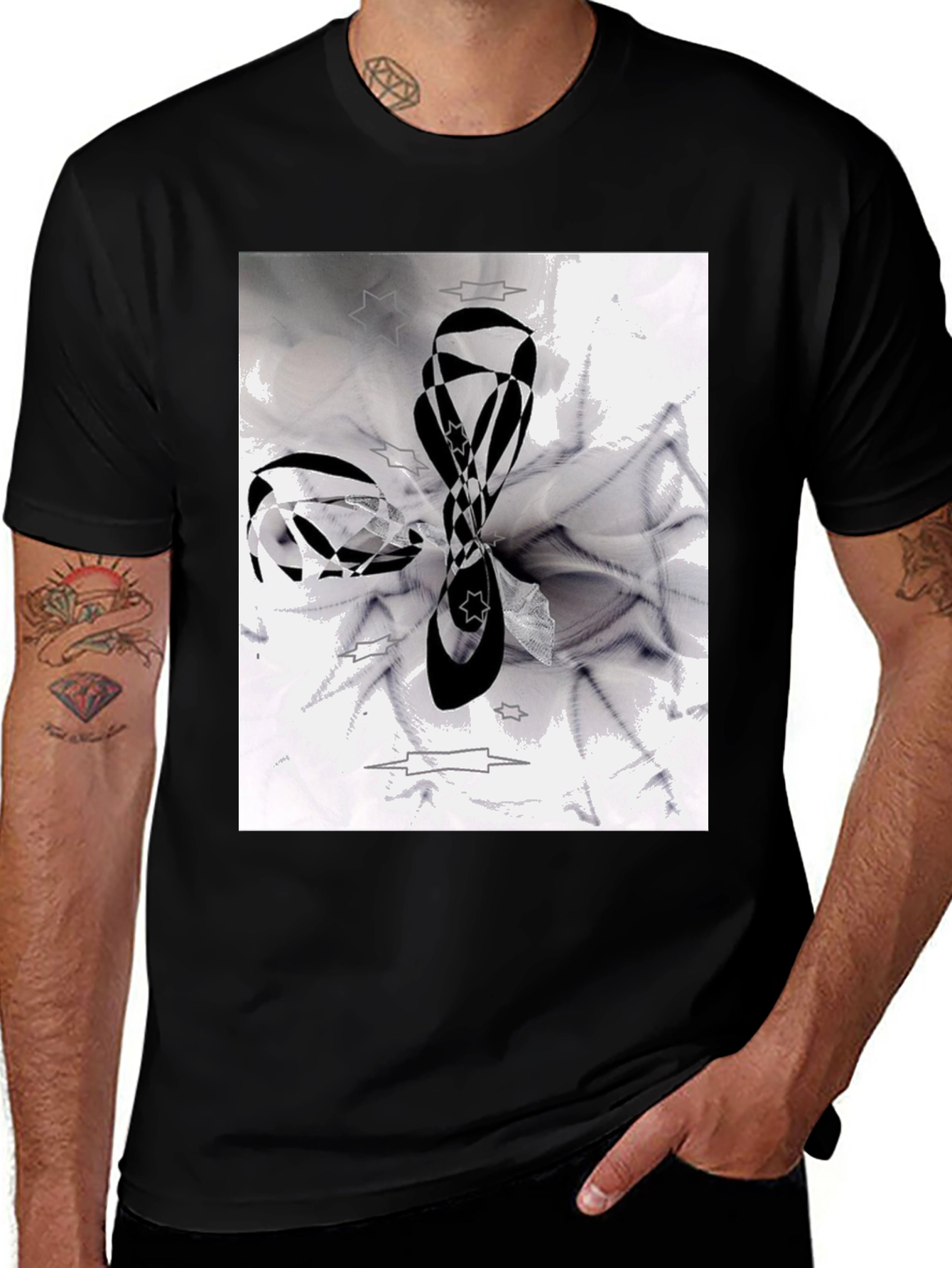 Variant 8 of Abstract Black & White Graphic Tee
