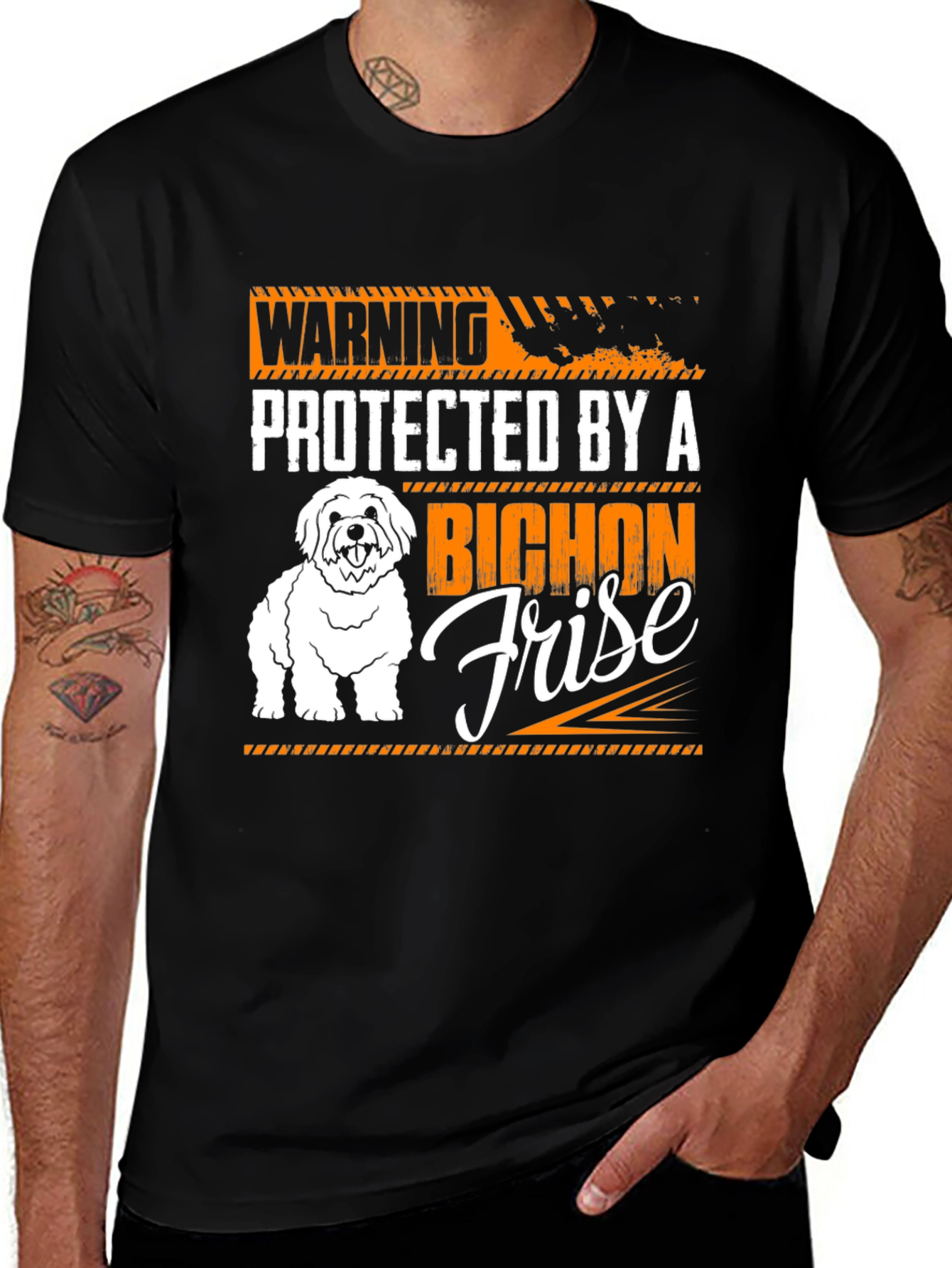 Variant 22 of Warning Protected By A Bichon Frise T-Shirt