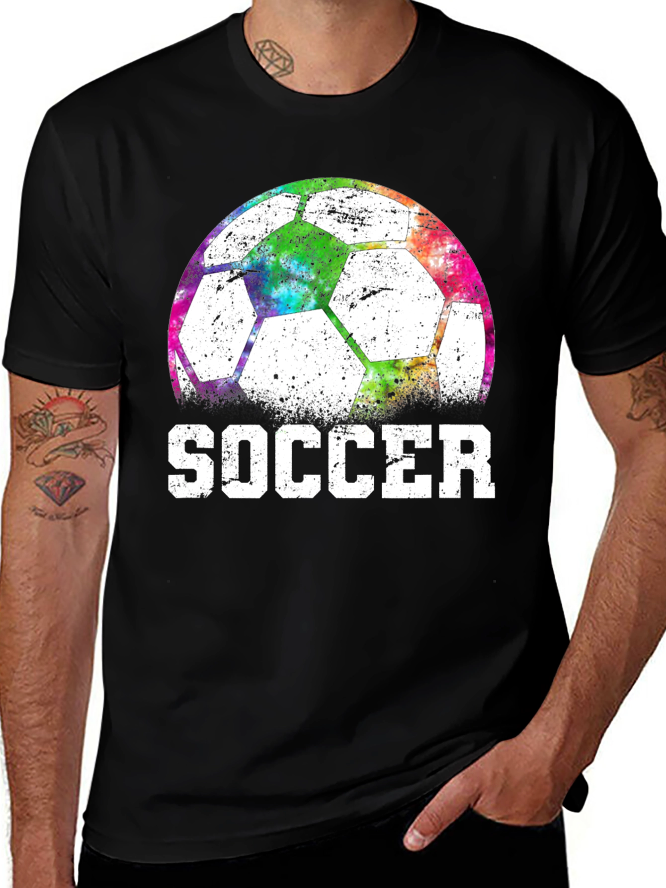 Variant 7 of Soccer Ball Tie-Dye Graphic Tee