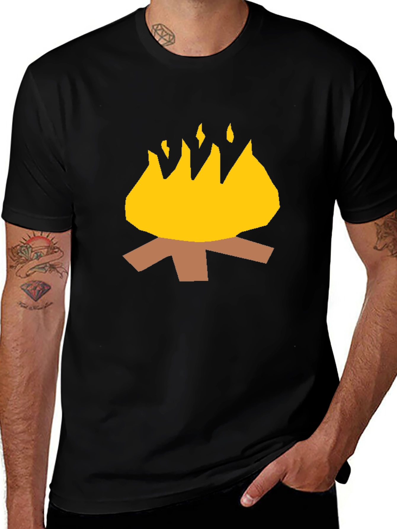 Variant 21 of Campfire Graphic Tee - Black Cotton Casual Shirt