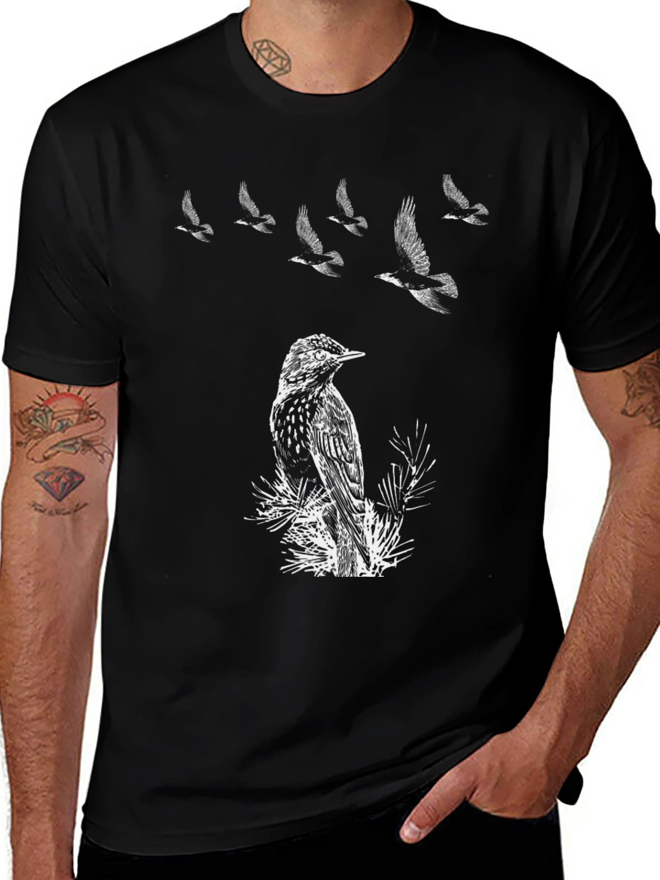 Variant 22 of Bird Graphic T-Shirt - Nature Inspired Tee