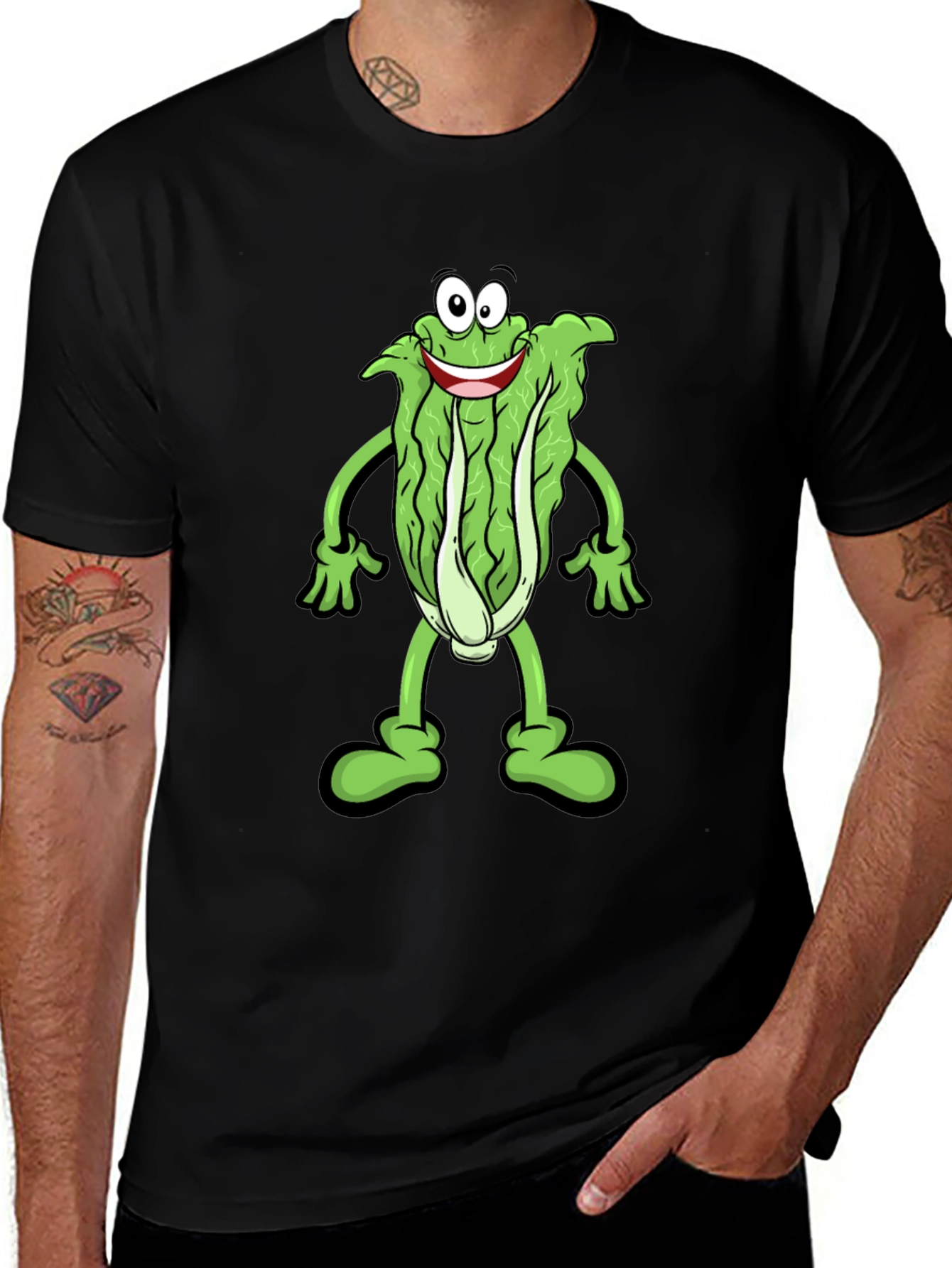 Variant 30 of Cartoon Lettuce Character Graphic T-Shirt