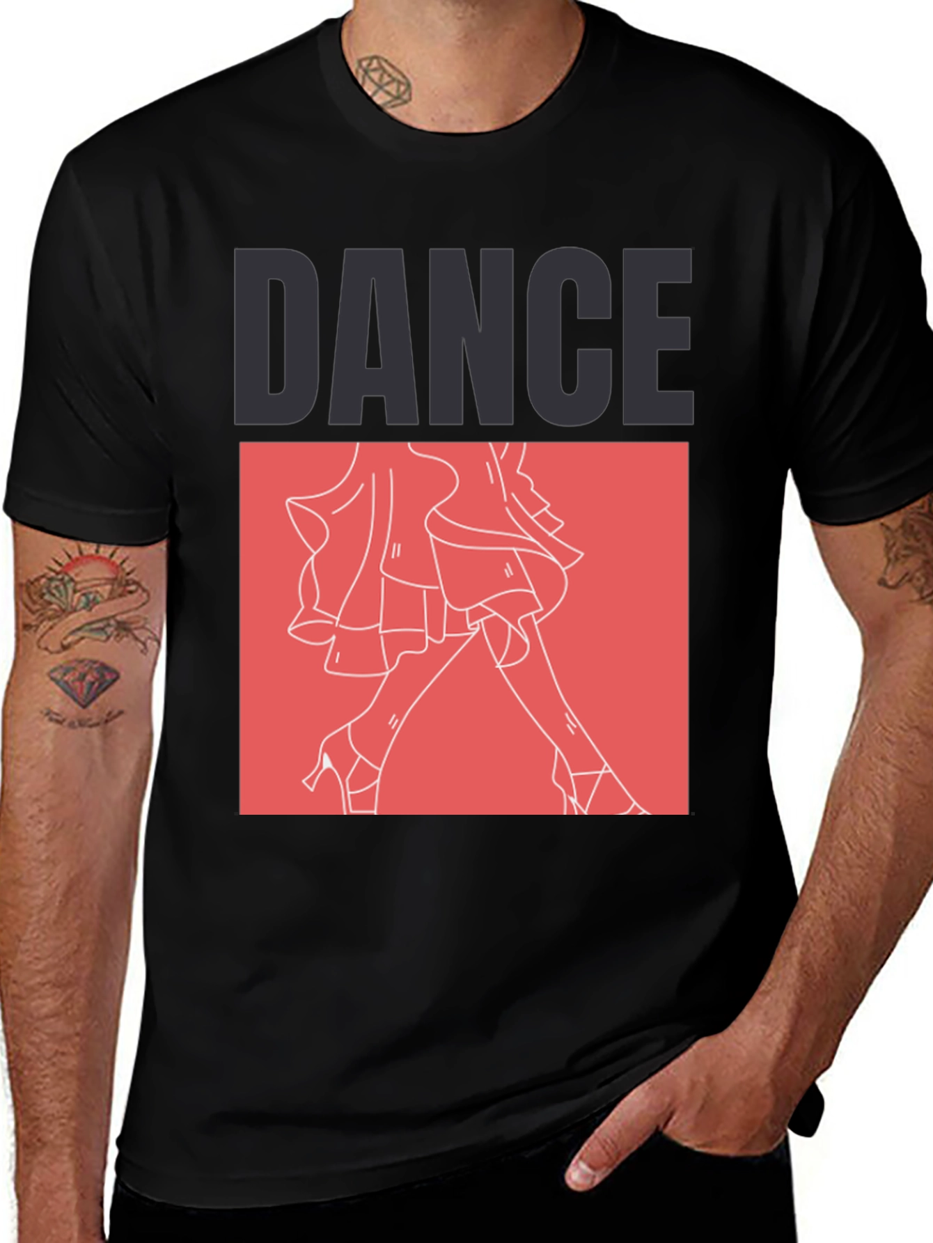 Variant 16 of Dance Graphic Tee - Black Unisex T-Shirt