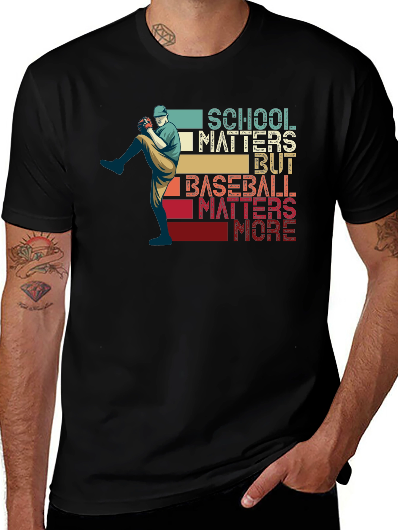 Variant 13 of School Matters Baseball Matters More Graphic Tee