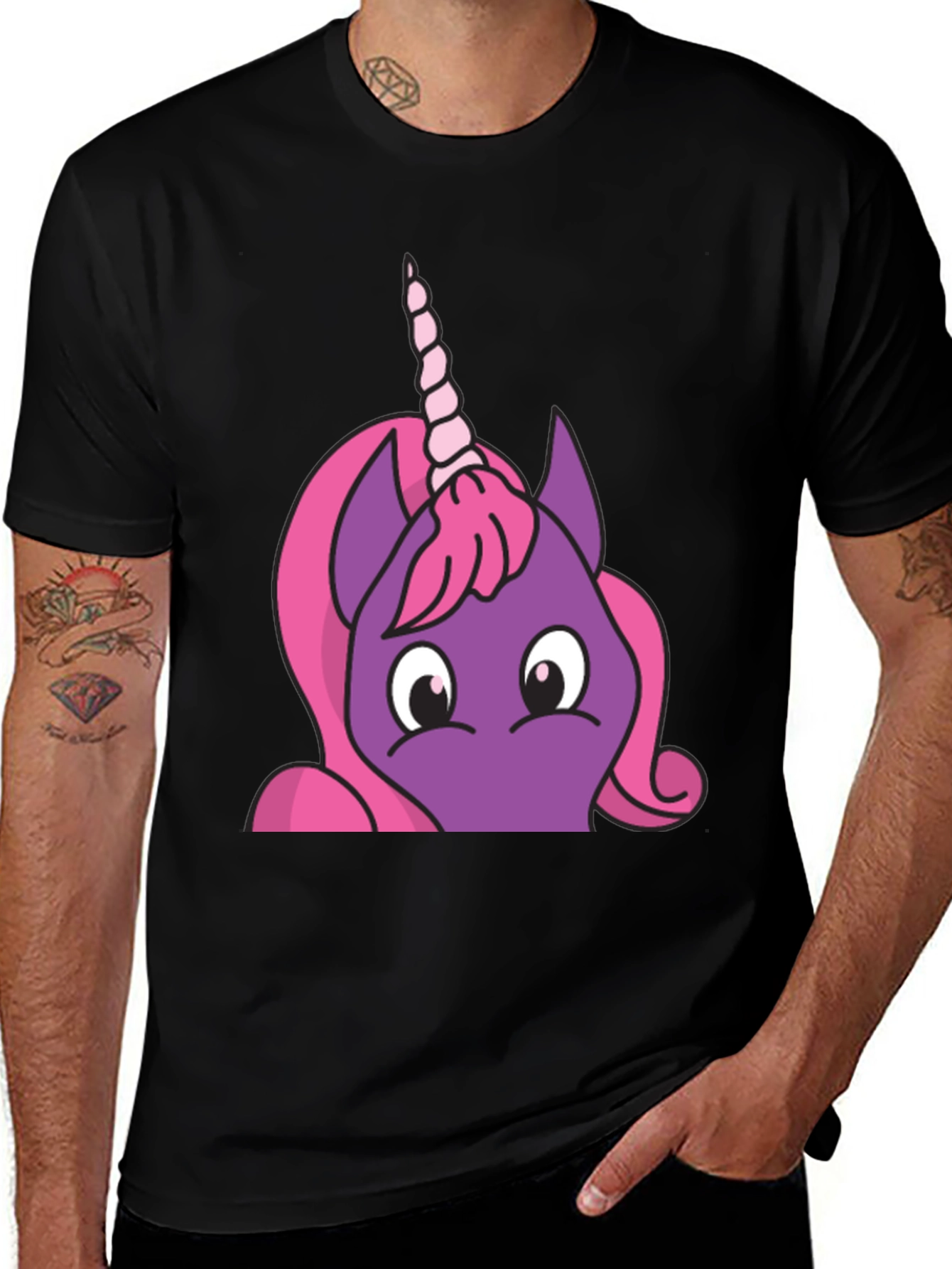 Variant 18 of Unicorn Graphic Tee - Black Cotton T-Shirt
