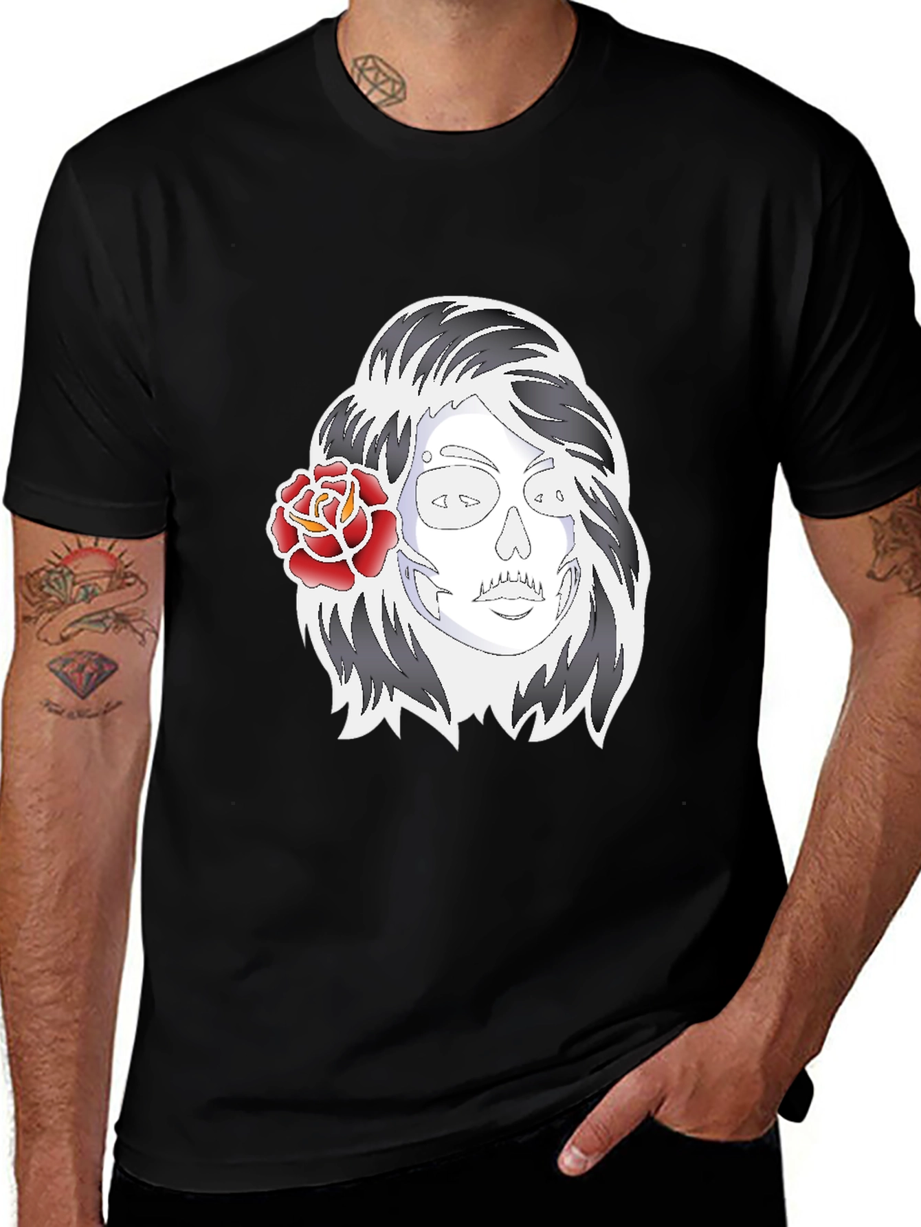 Dia de los Muertos T-Shirt - Sugar Skull & Rose
