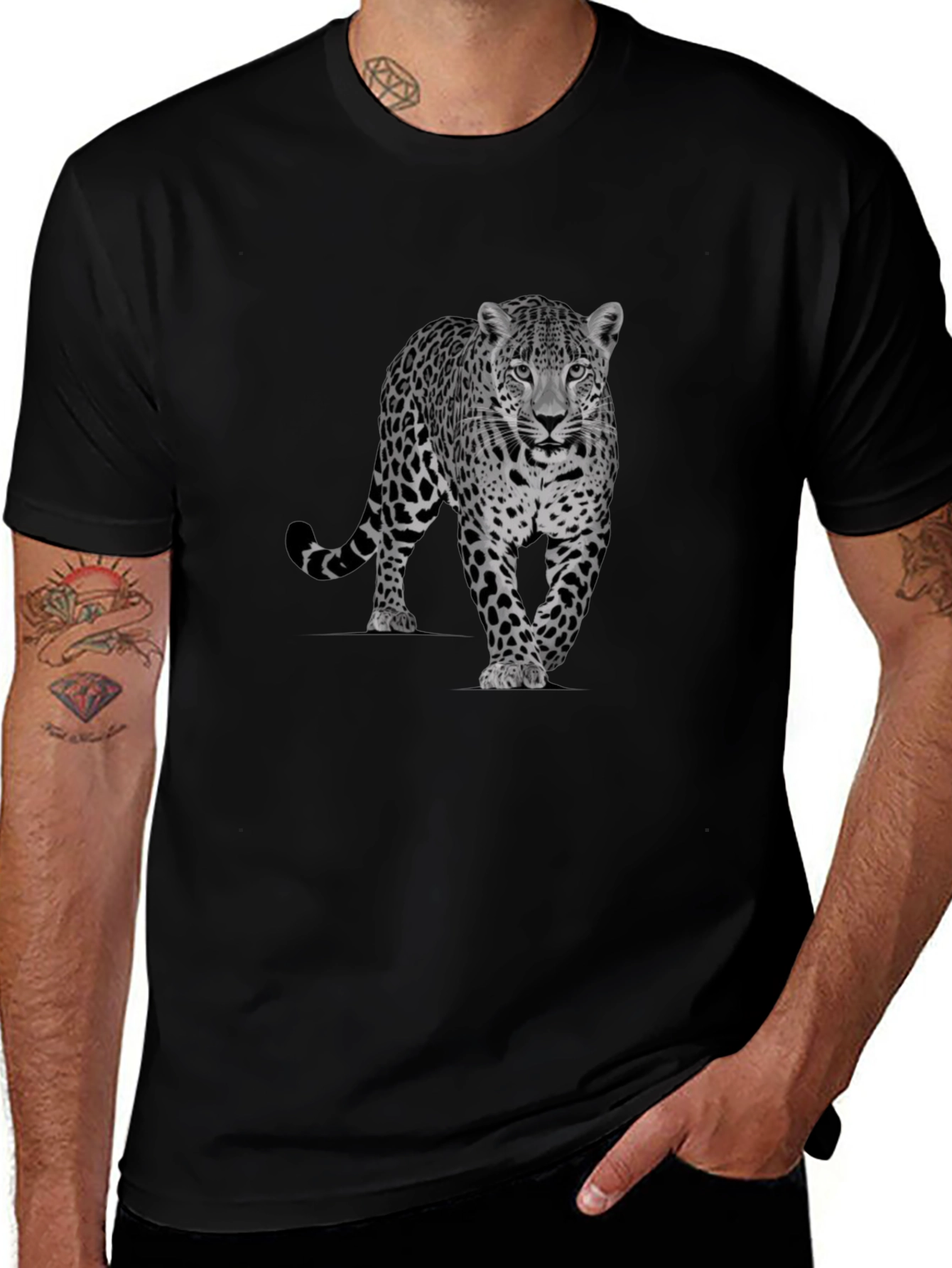 Variant 15 of Black T-Shirt with Jaguar Graphic