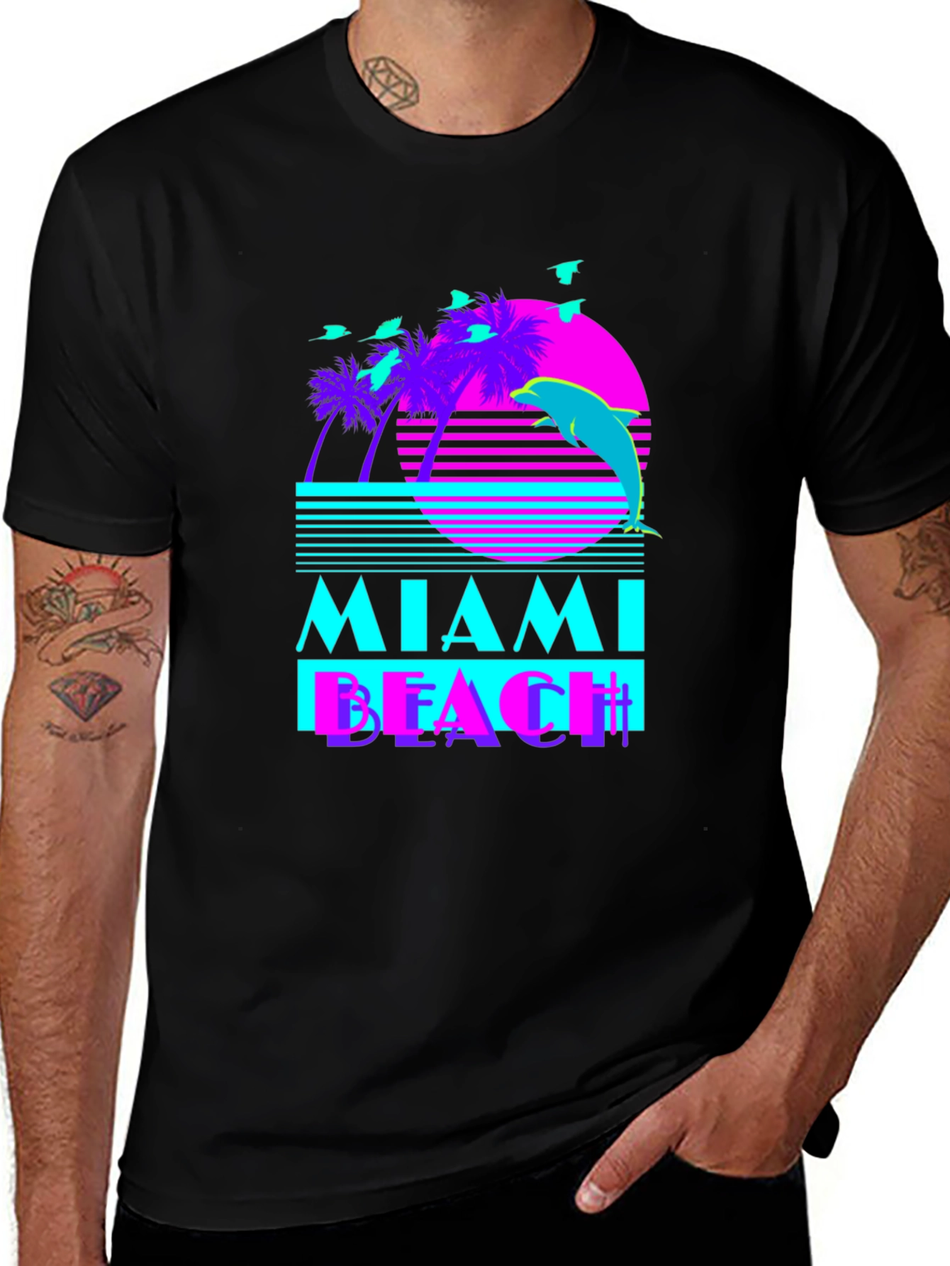 Variant 12 of Miami Beach Retro T-Shirt