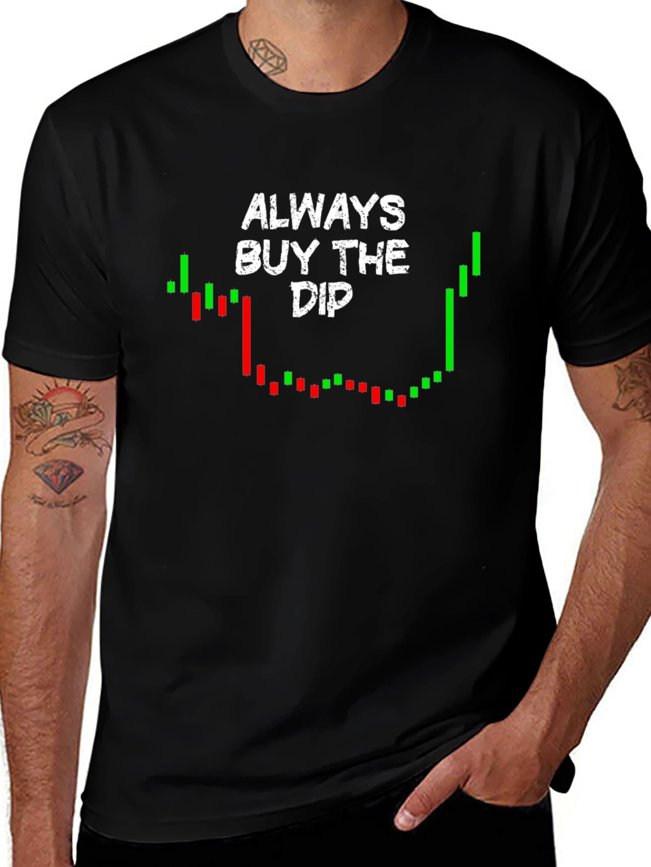 Variant 22 of Always Buy The Dip Graphic Tee - Stock Market T-Shirt