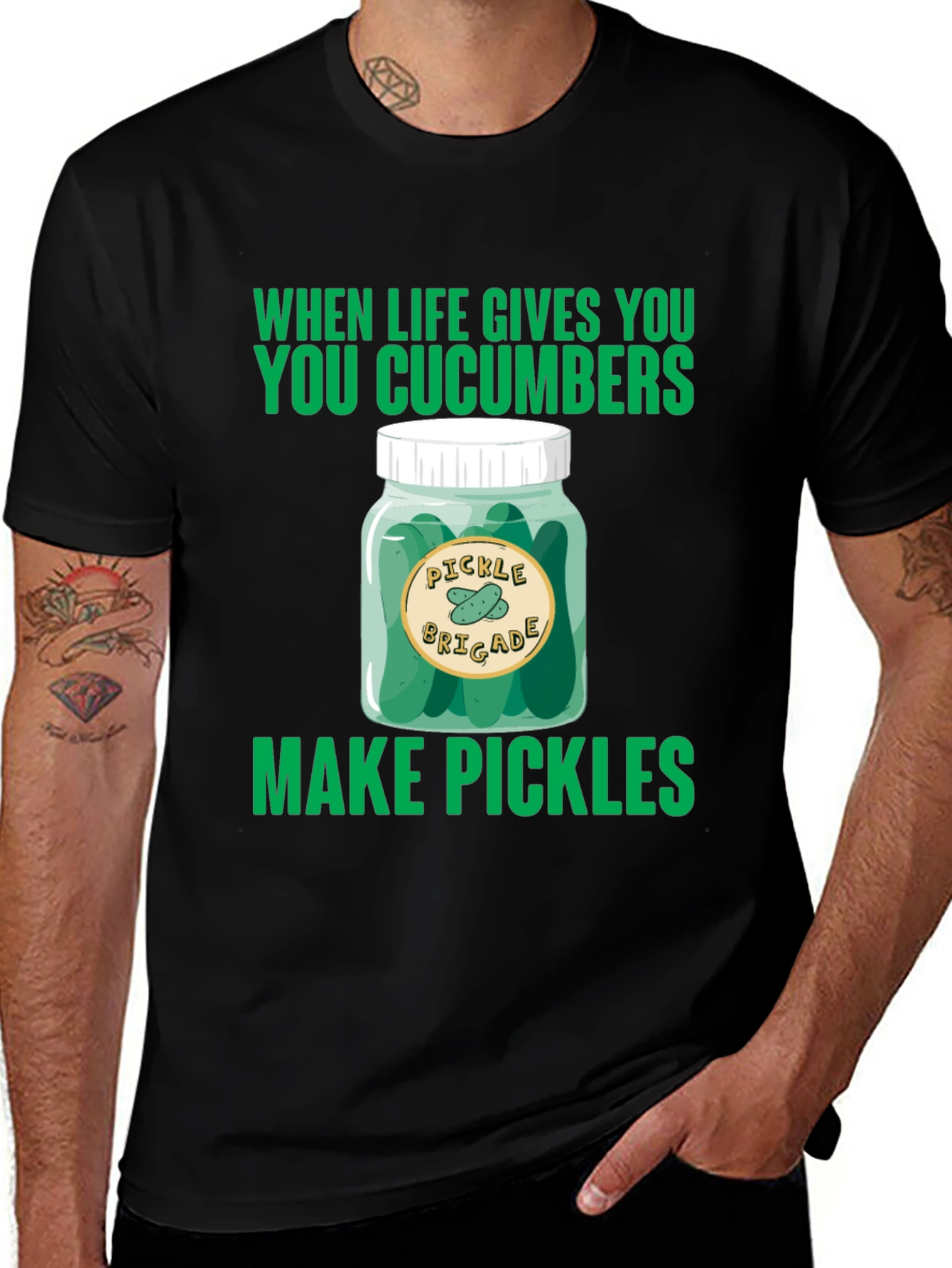 Variant 12 of Pickle Brigade T-Shirt: When Life Gives You Cucumbers