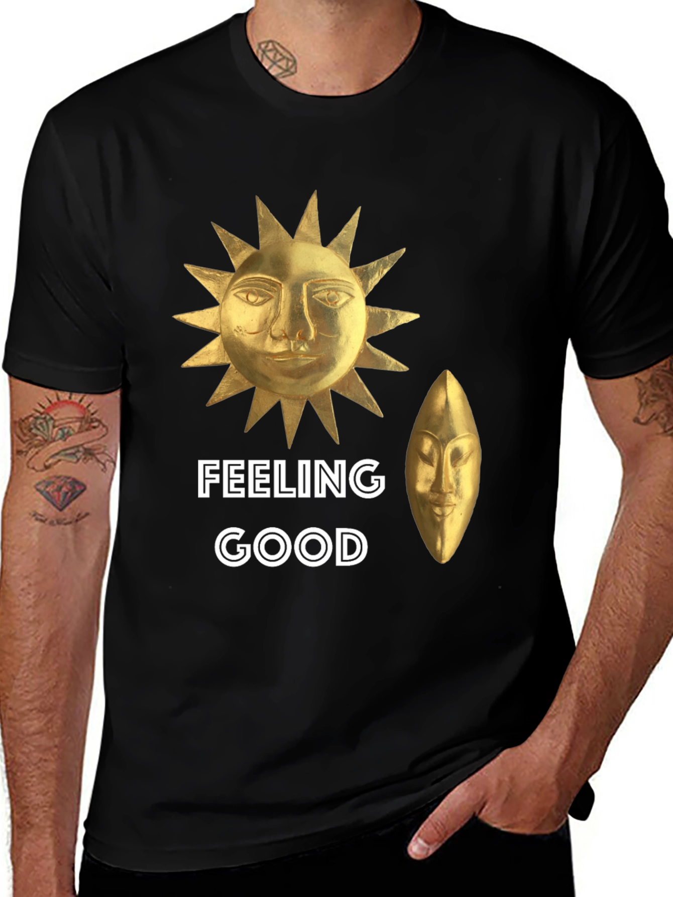Variant 29 of Feeling Good Graphic Tee - Golden Sun Design