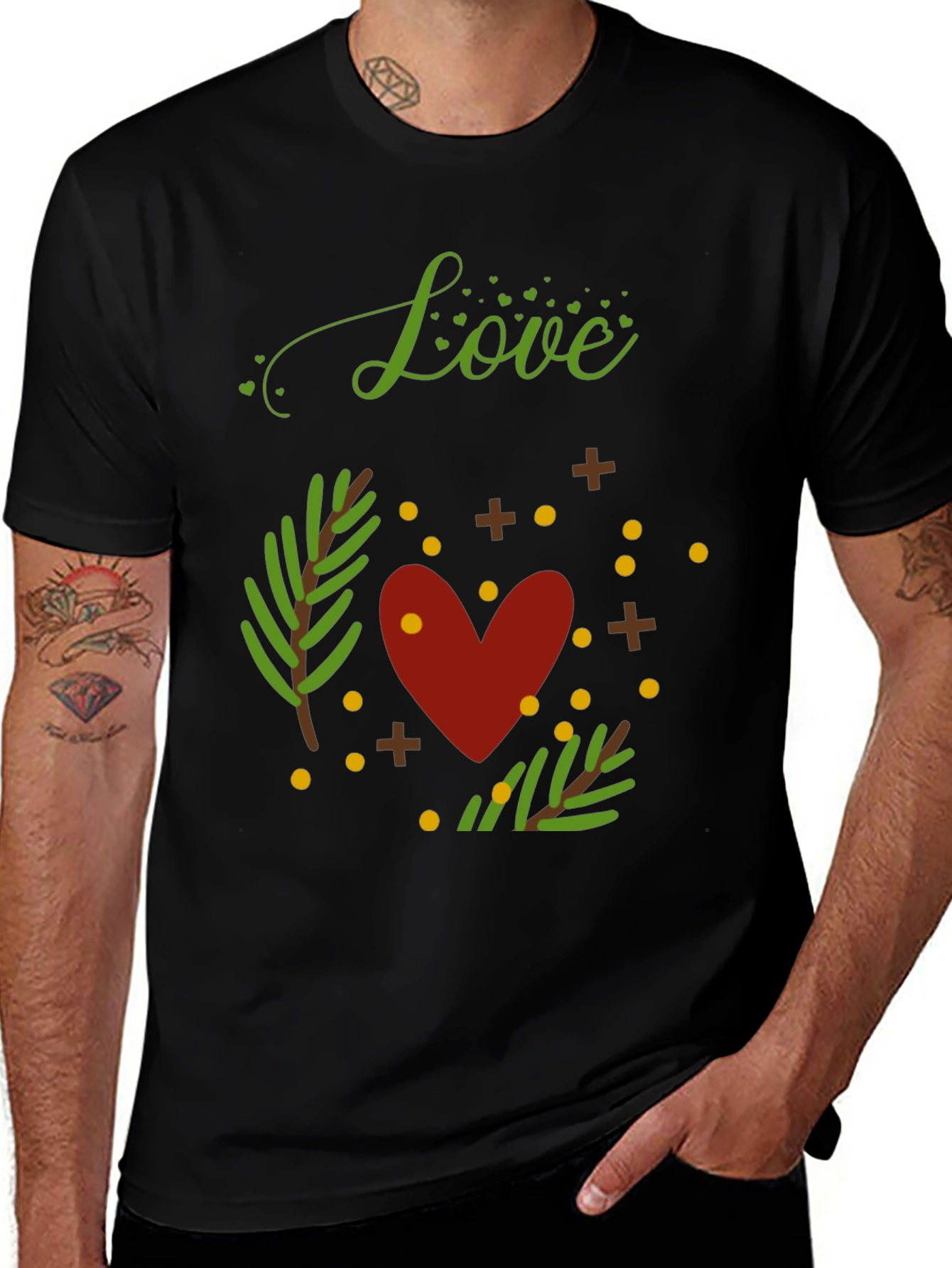 Variant 13 of Love Heart Graphic Print Crew Neck T-Shirt