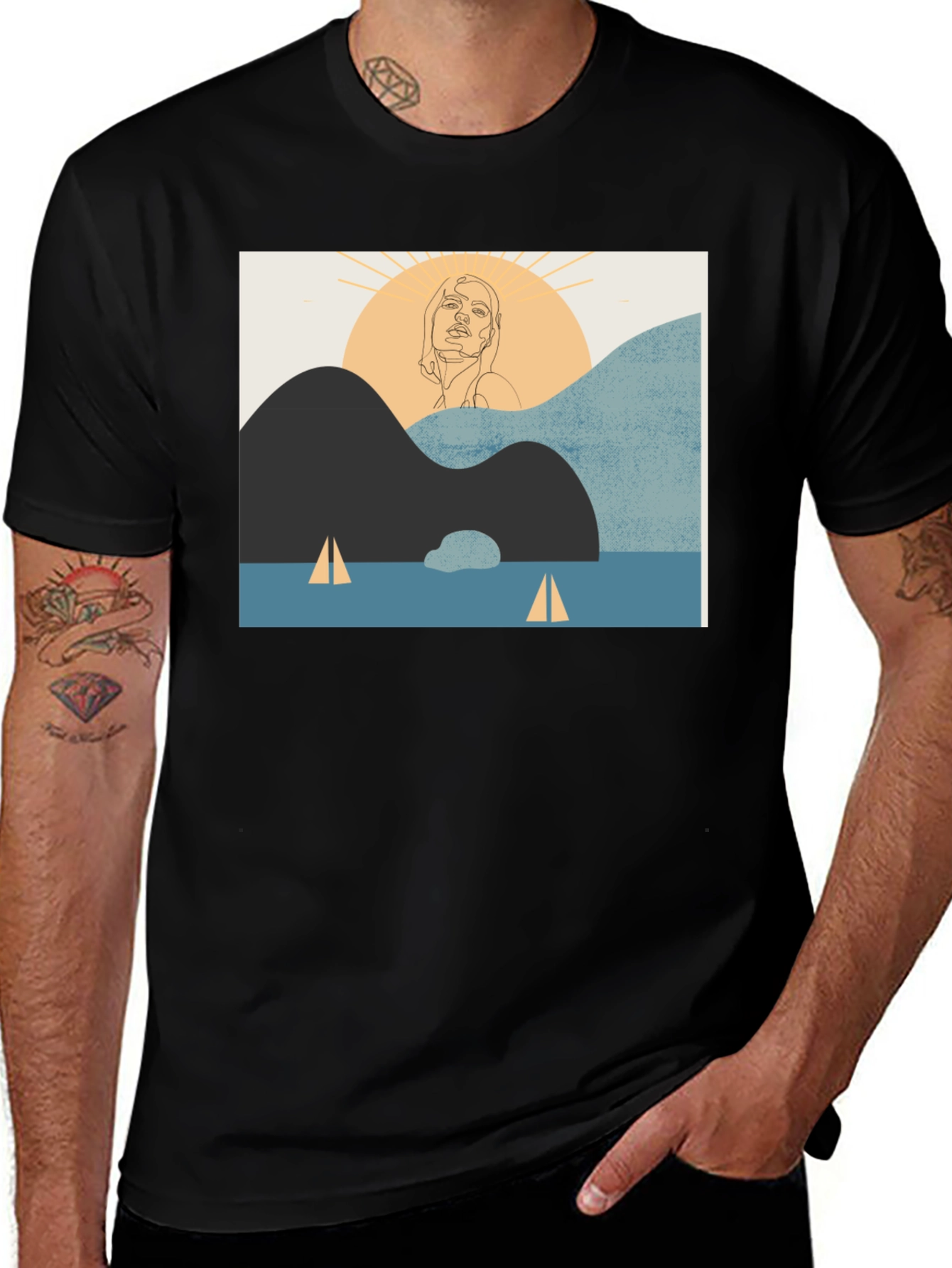 Variant 6 of Modern Art Graphic Tee - Unisex Black T-Shirt