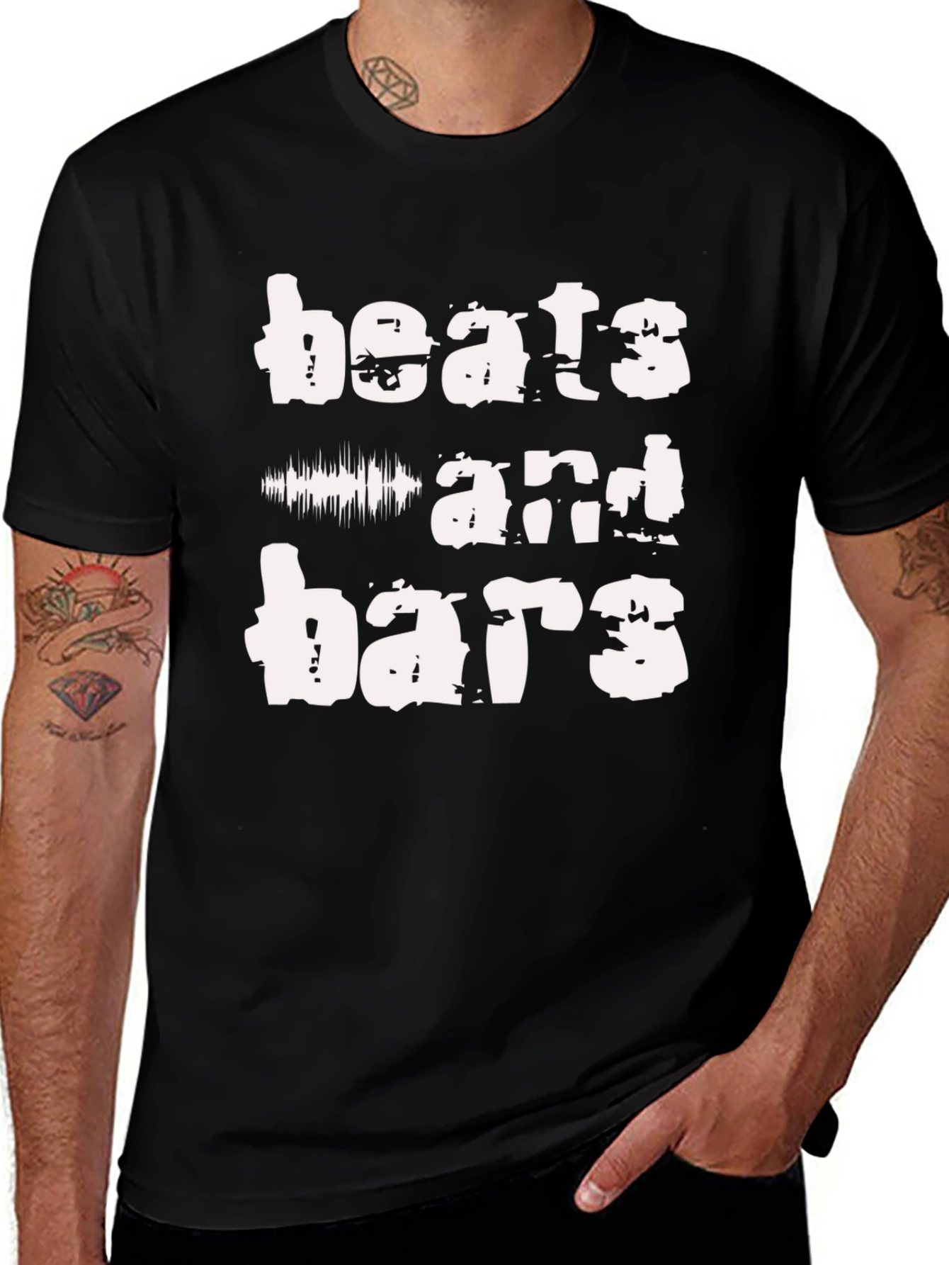 Variant 30 of Beats and Bars Black Graphic Tee