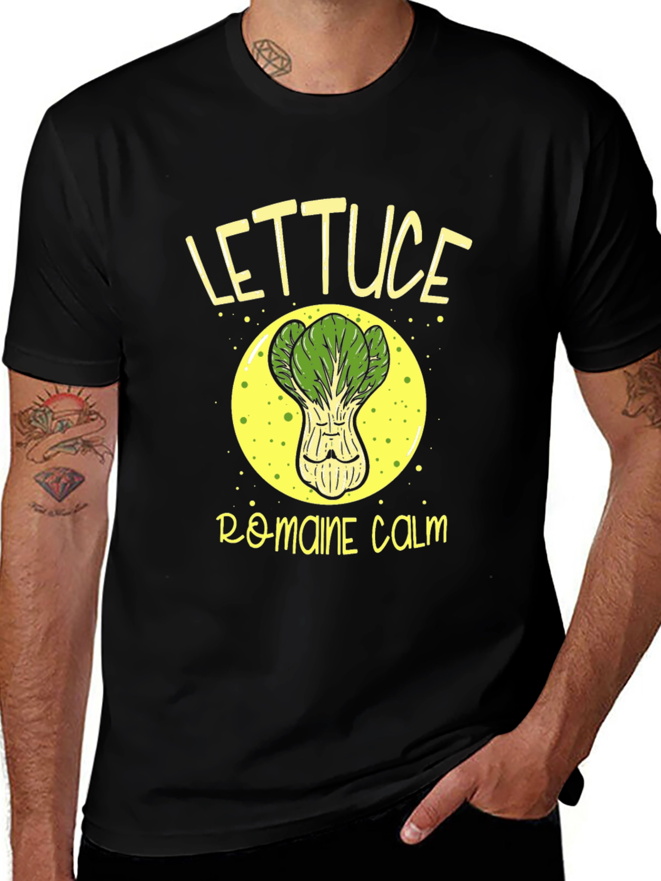 Lettuce Romaine Calm Black Graphic Tee