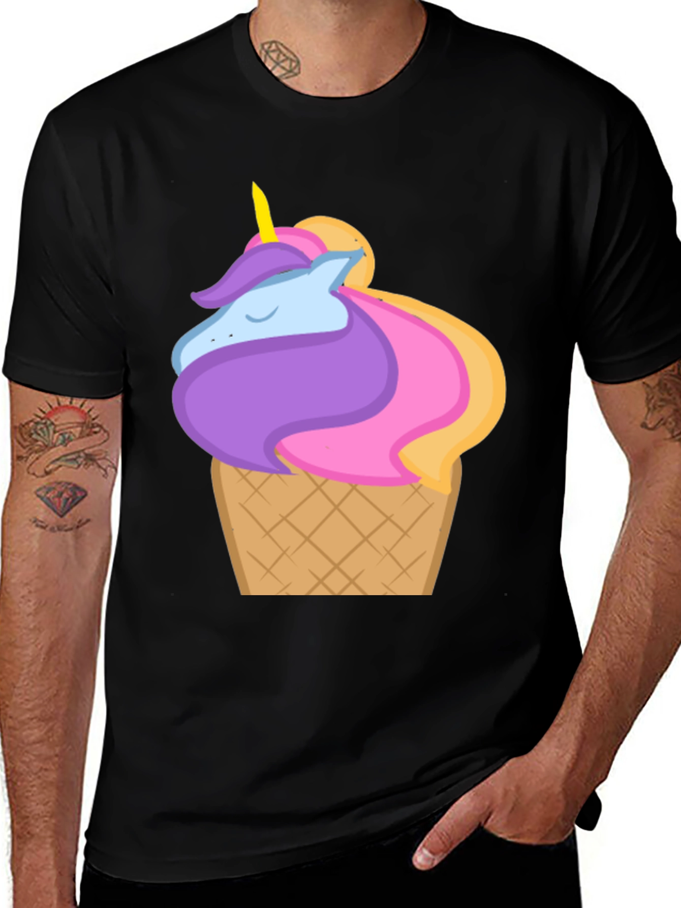 Variant 7 of Unicorn Ice Cream Cone Graphic T-Shirt