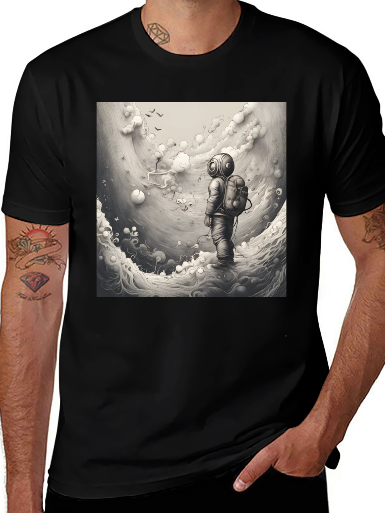 Variant 29 of Artistic Diver Graphic T-Shirt