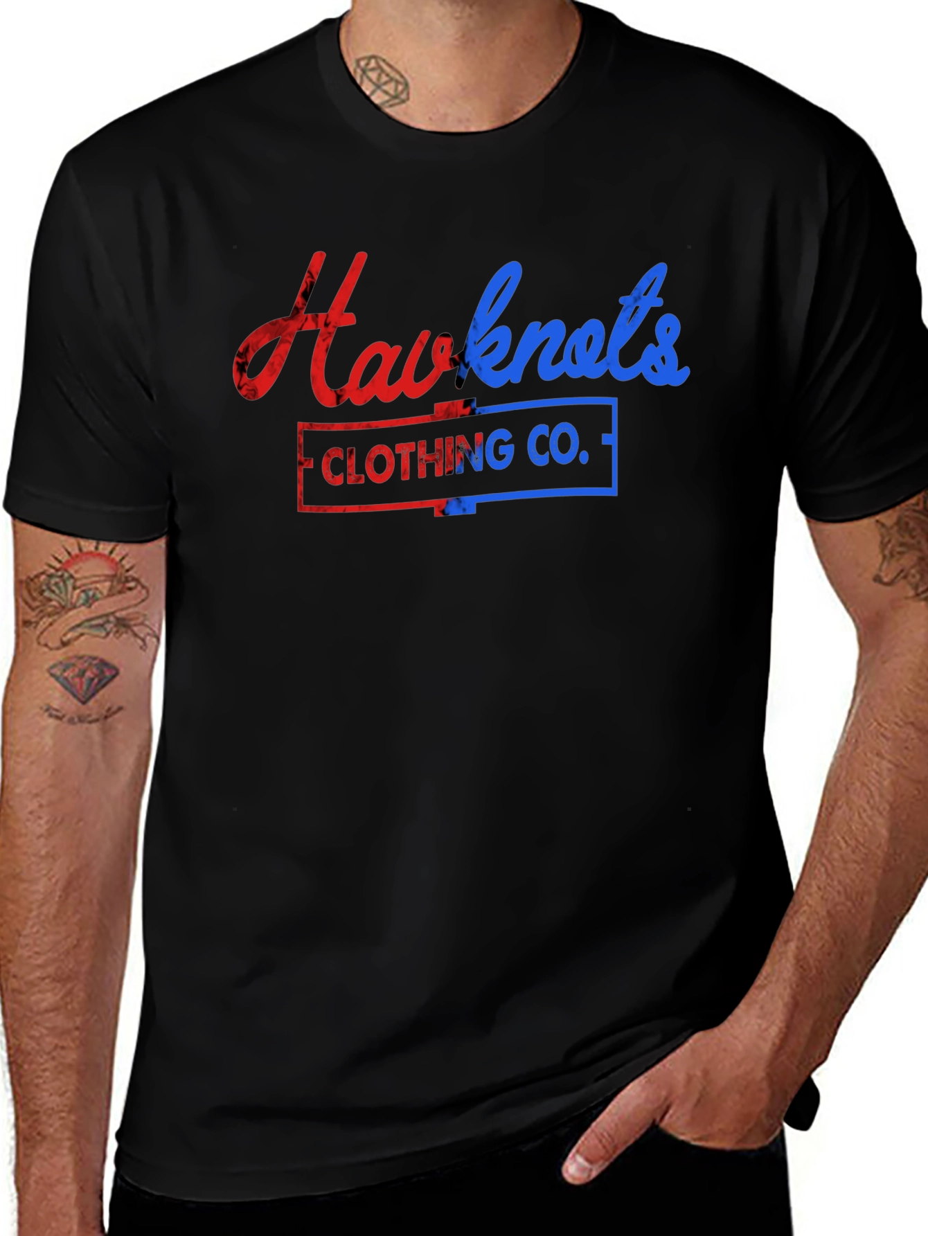 Variant 8 of Hawknot's Clothing Co. Graphic Tee - Black
