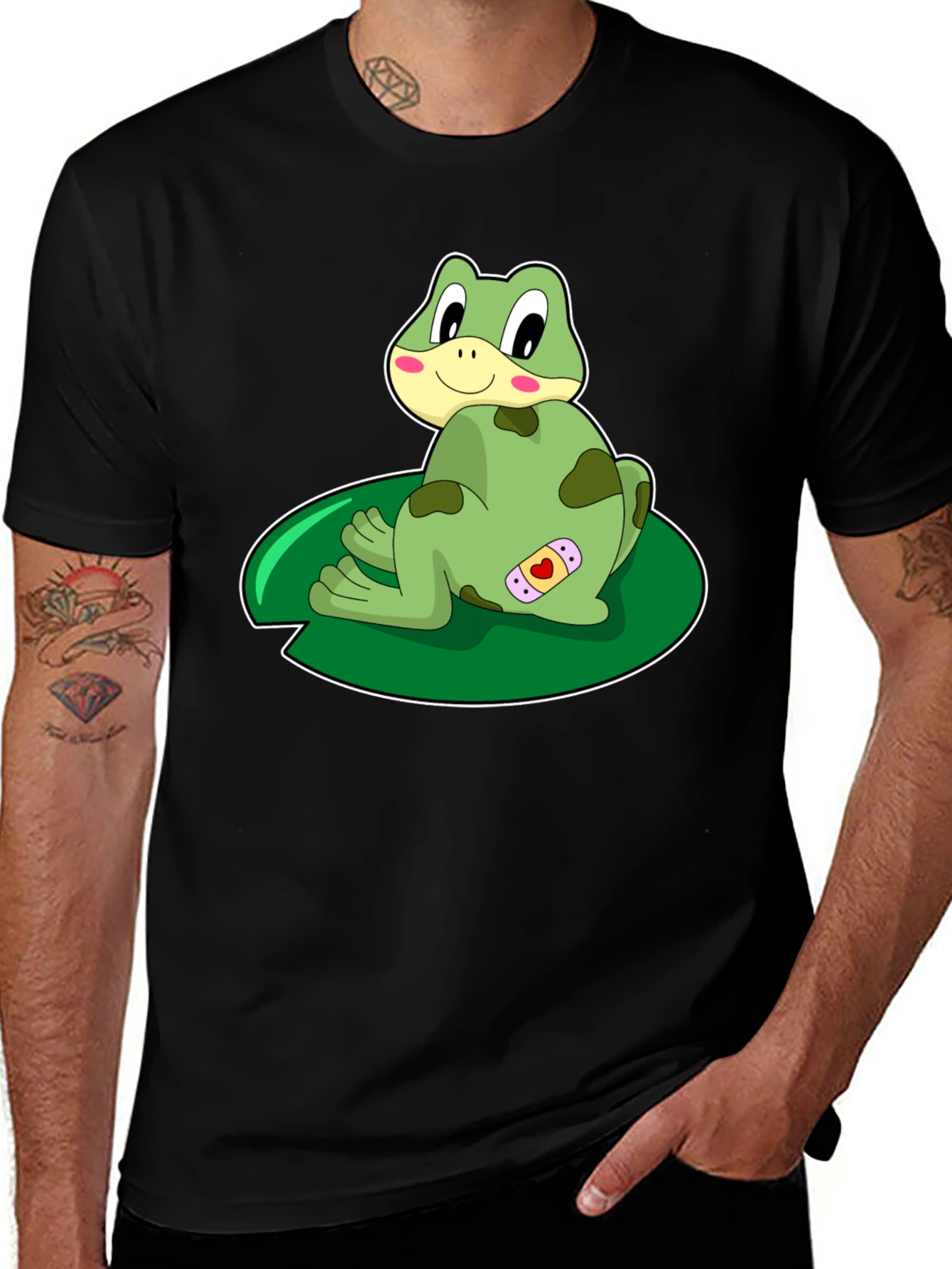 Variant 4 of Cute Frog on Lily Pad Graphic Tee